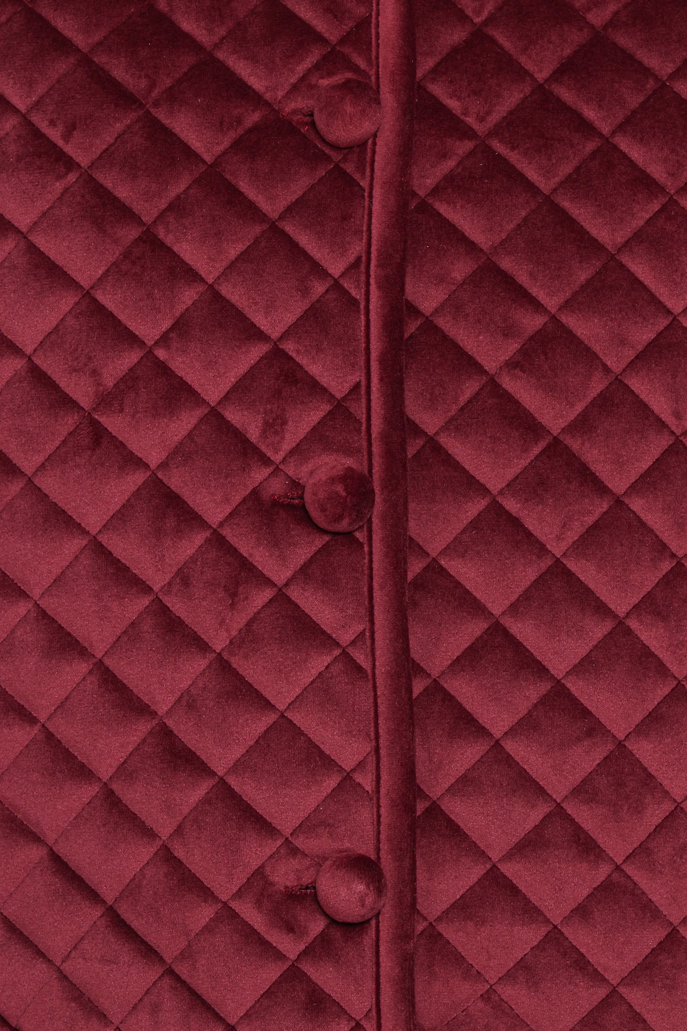 OUTERWEAR Roxanna Quilted Velvet Jacket - Wine