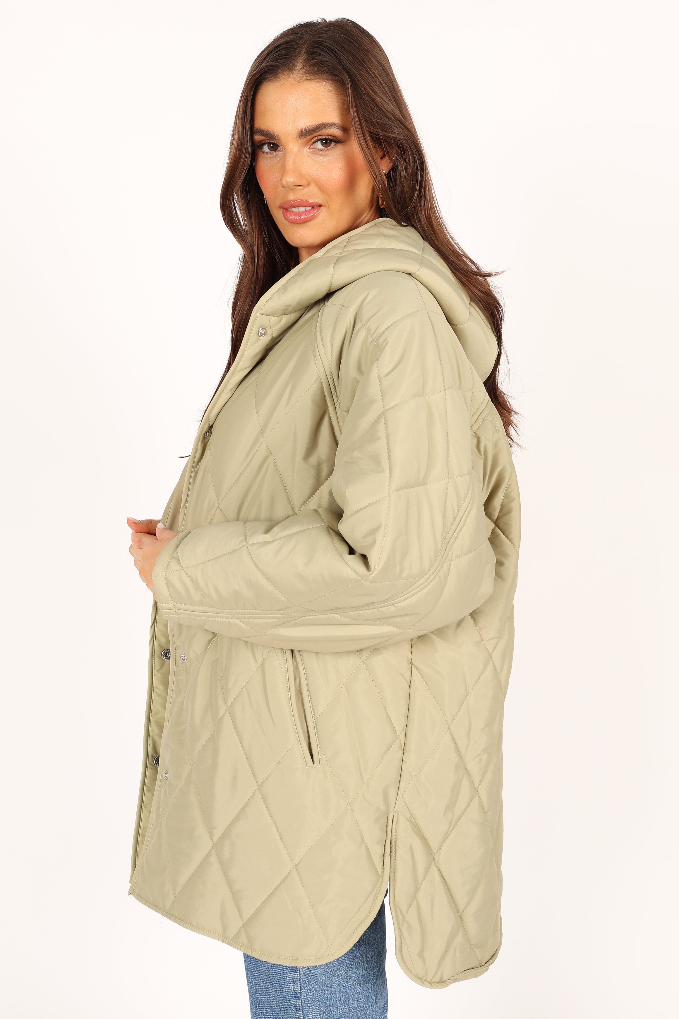 OUTERWEAR @Sally Quilted Jacket - Green (waiting on bulk)