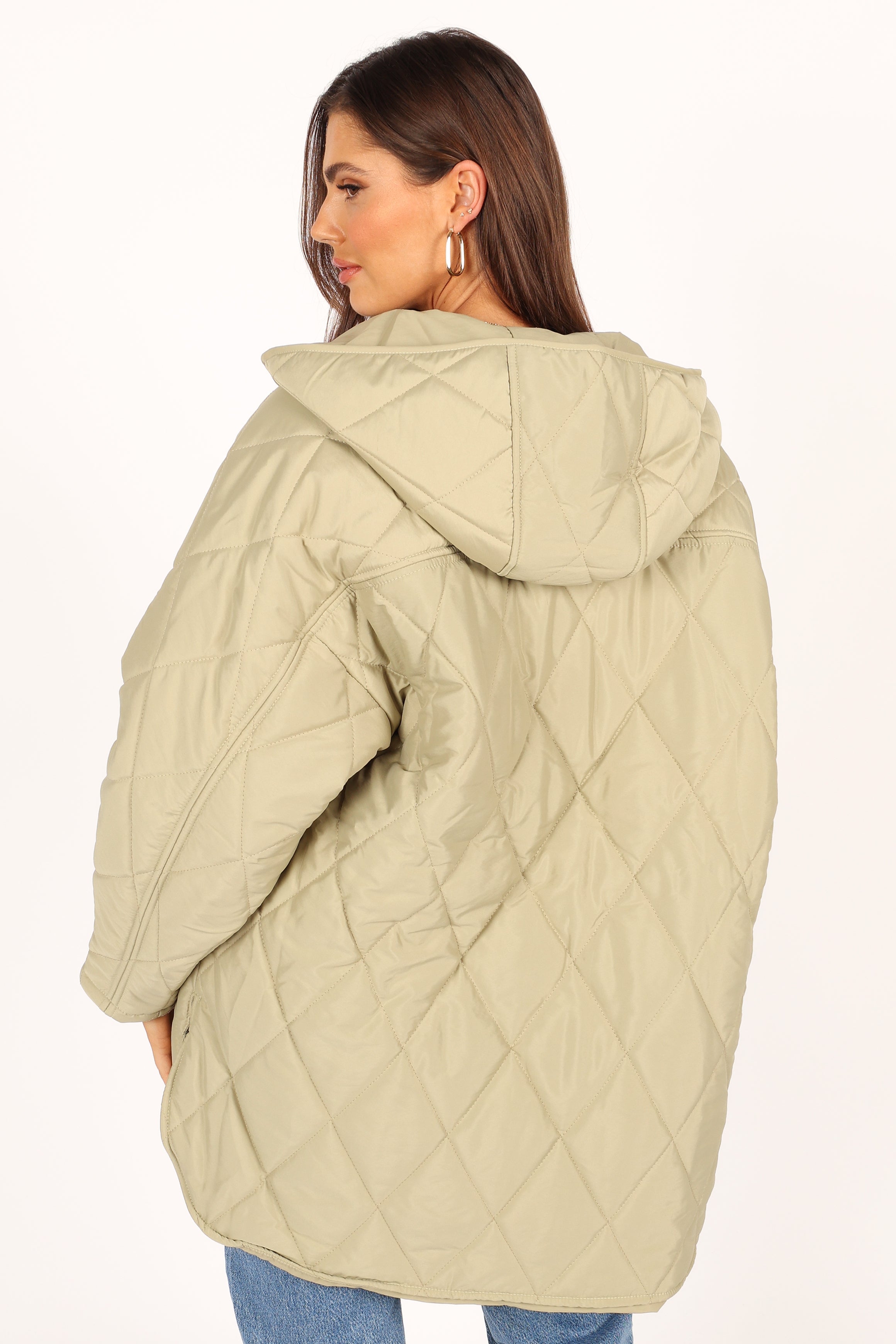 OUTERWEAR @Sally Quilted Jacket - Green (waiting on bulk)