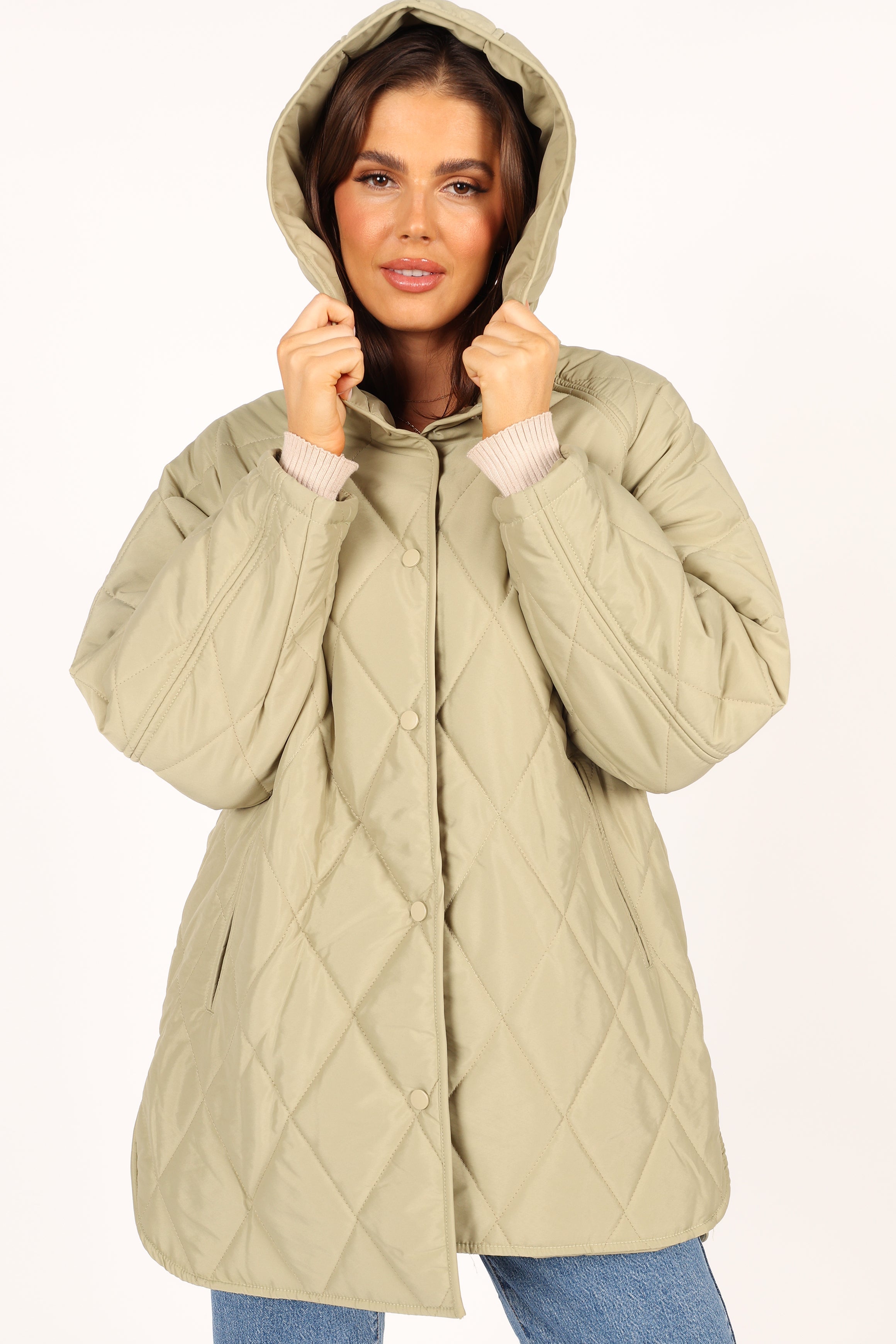 OUTERWEAR @Sally Quilted Jacket - Green (waiting on bulk)