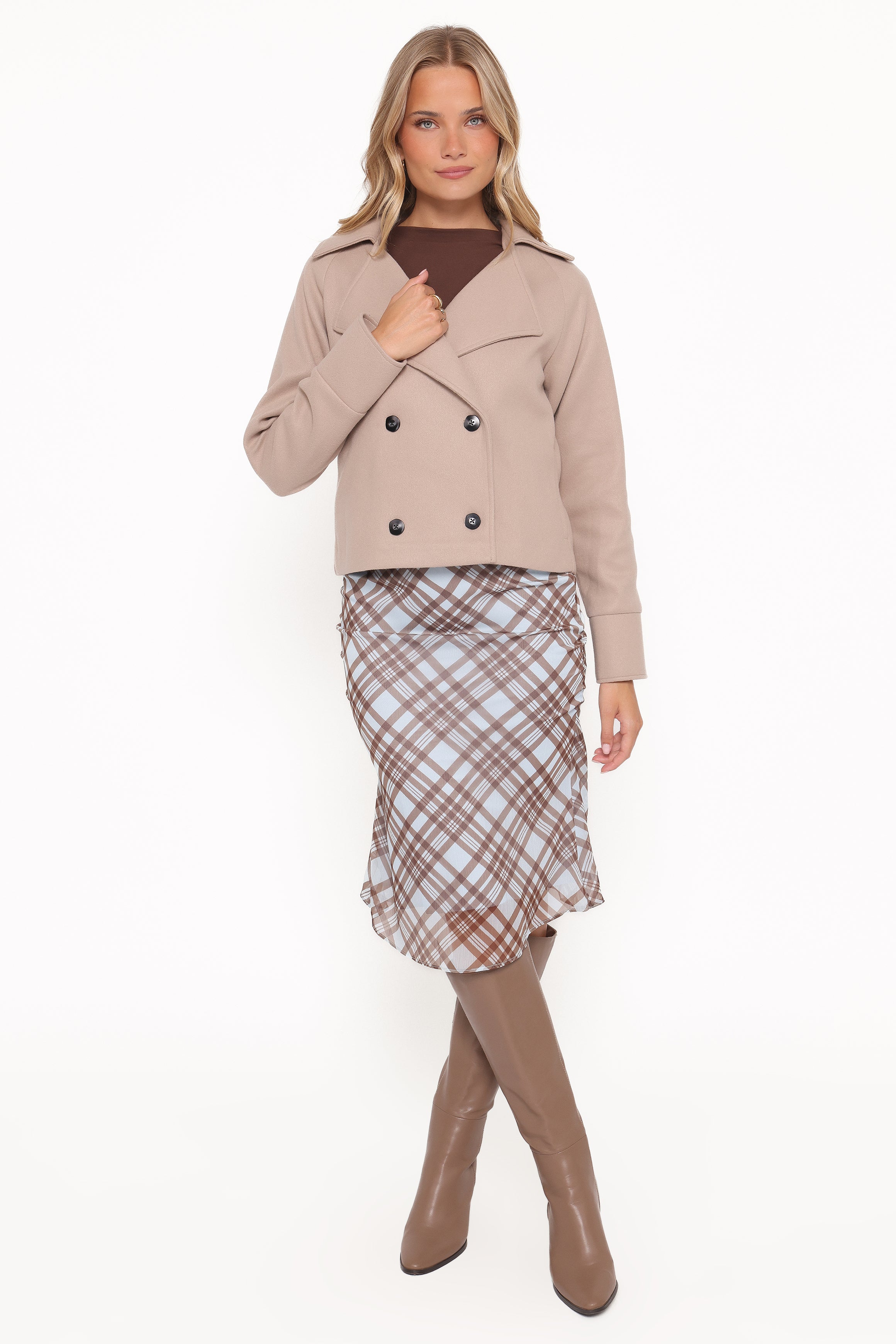OUTERWEAR Saylor Cropped Car Coat - Oatmeal