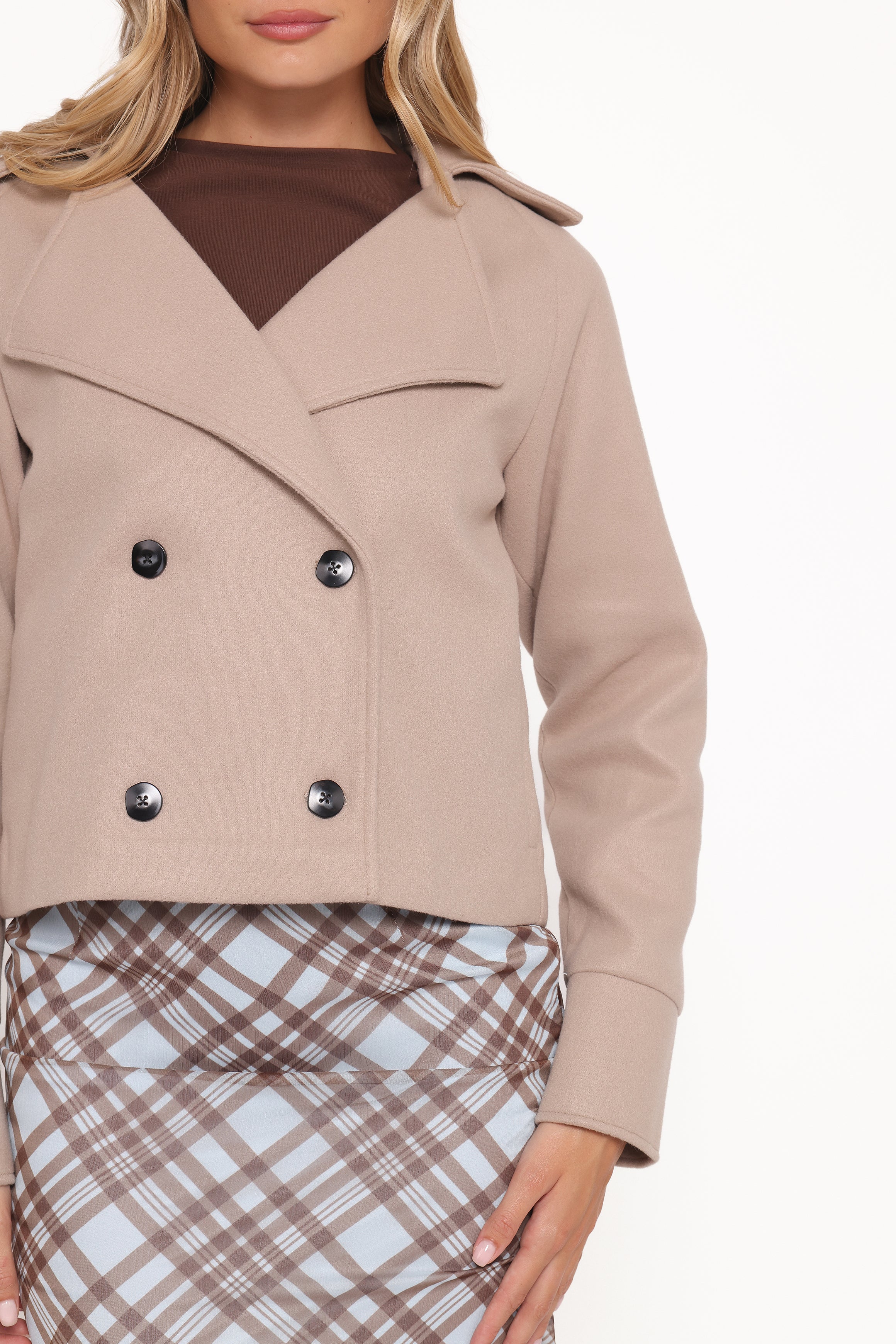 OUTERWEAR Saylor Cropped Car Coat - Oatmeal