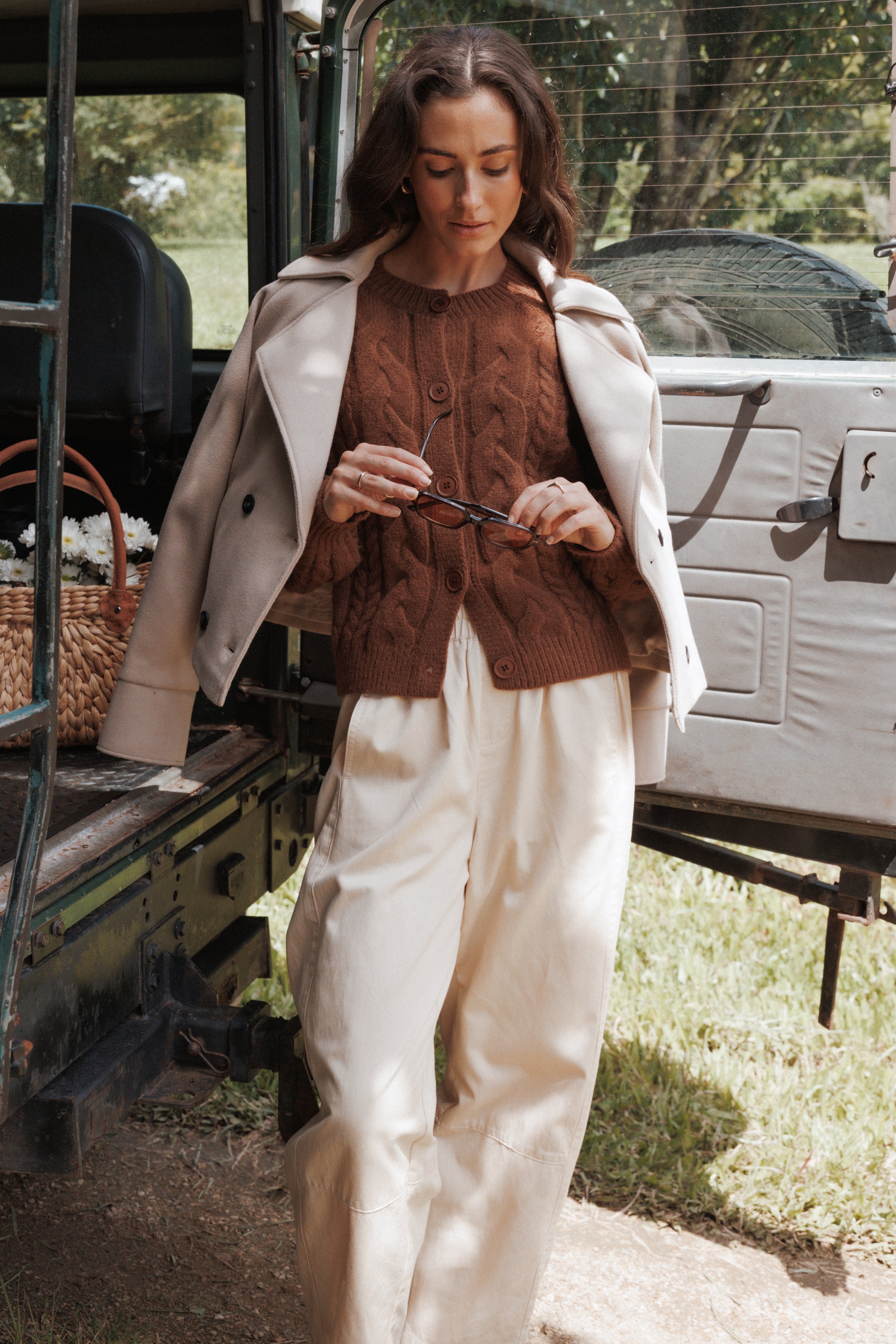 OUTERWEAR Saylor Cropped Car Coat - Oatmeal