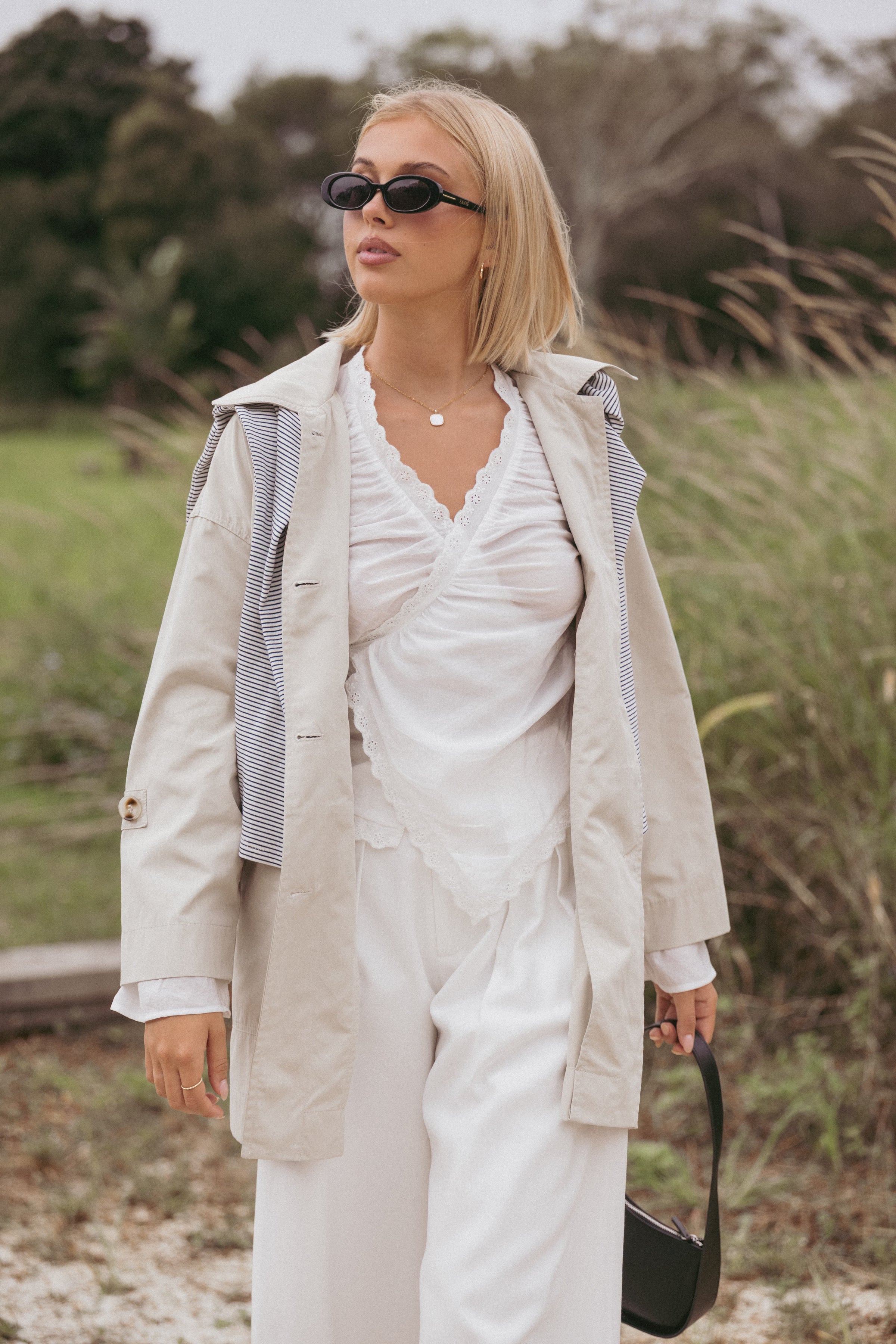 OUTERWEAR Stella Button Front Collar Jacket - Taupe