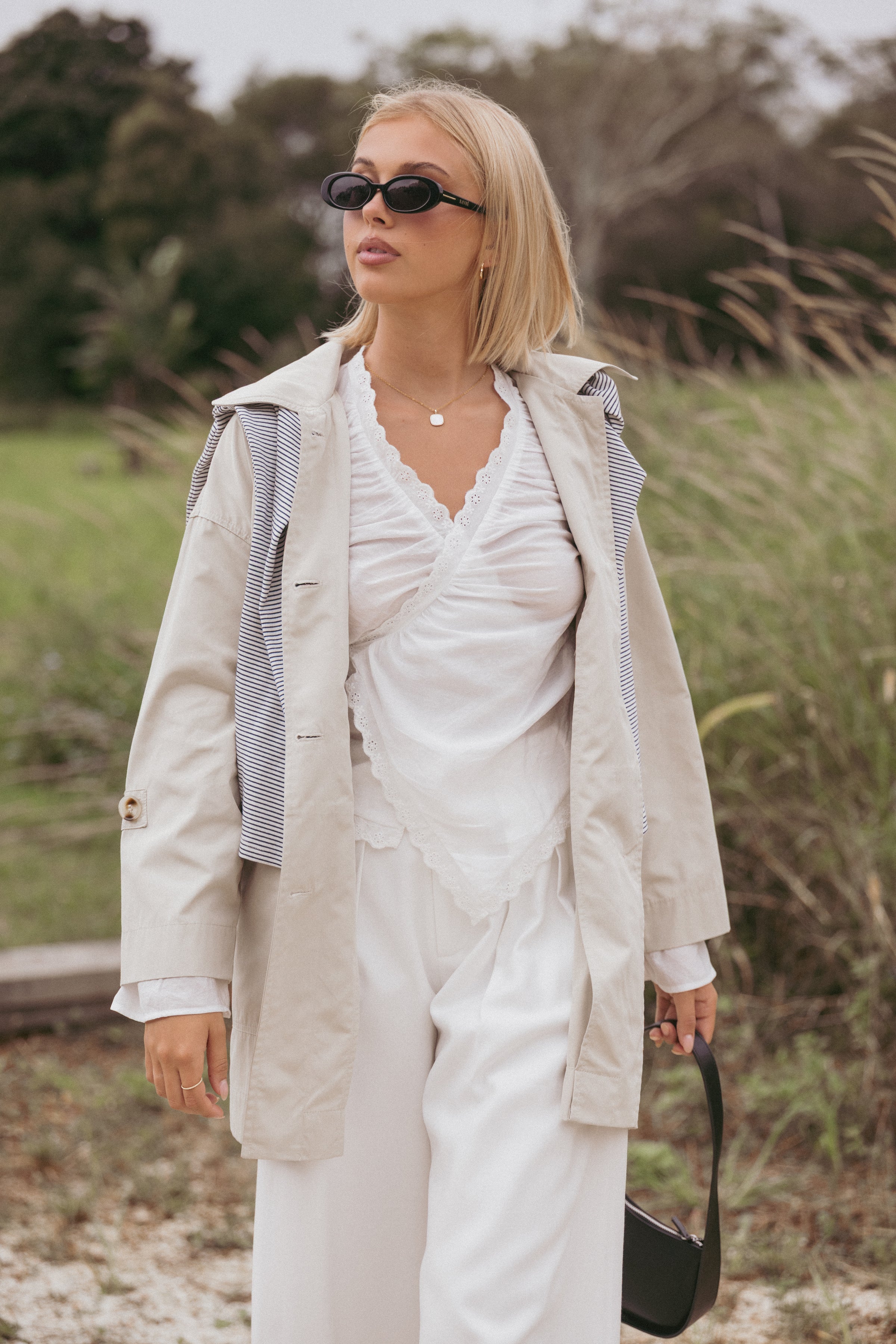 OUTERWEAR Stella Button Front Collar Jacket - Taupe