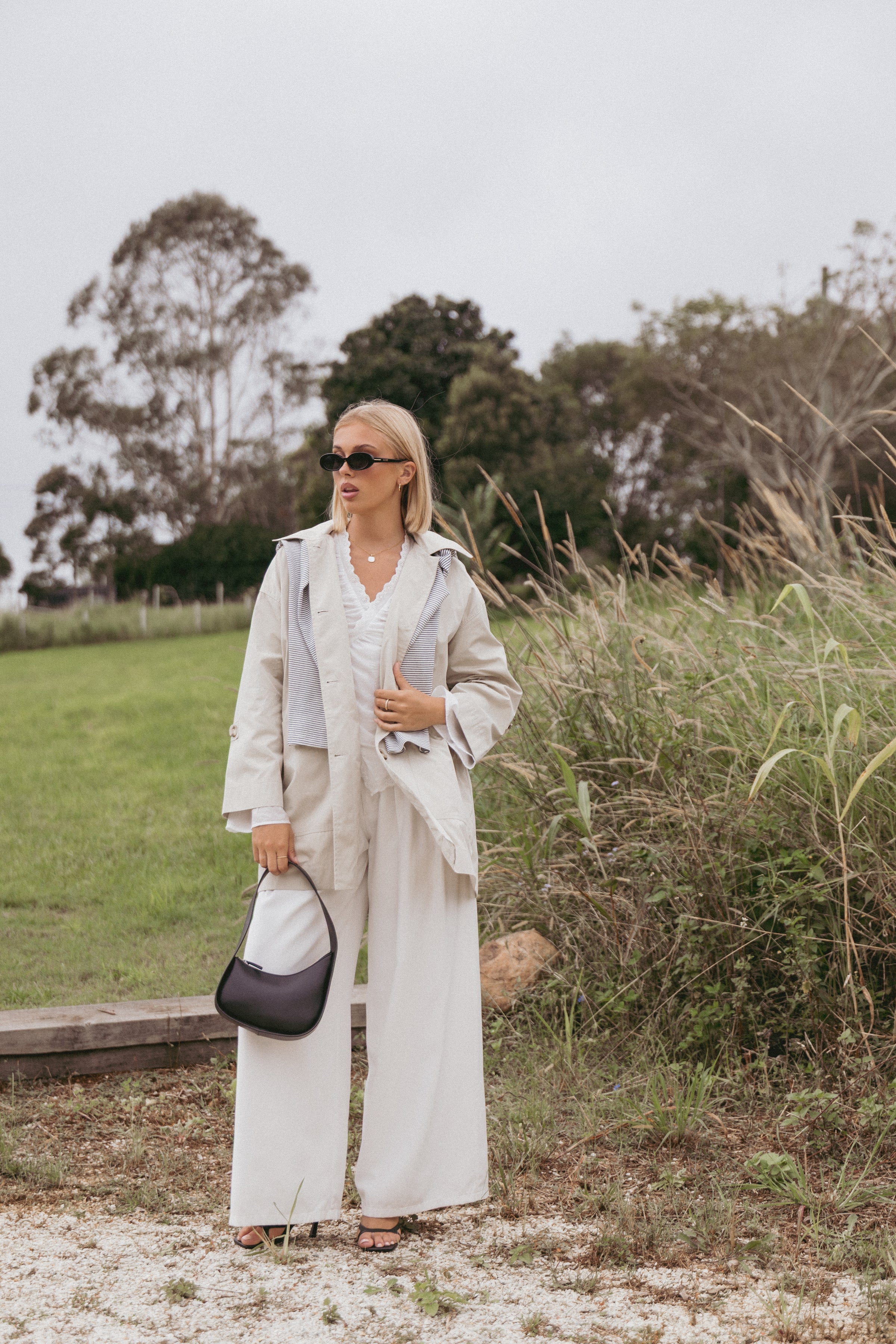 OUTERWEAR Stella Button Front Collar Jacket - Taupe