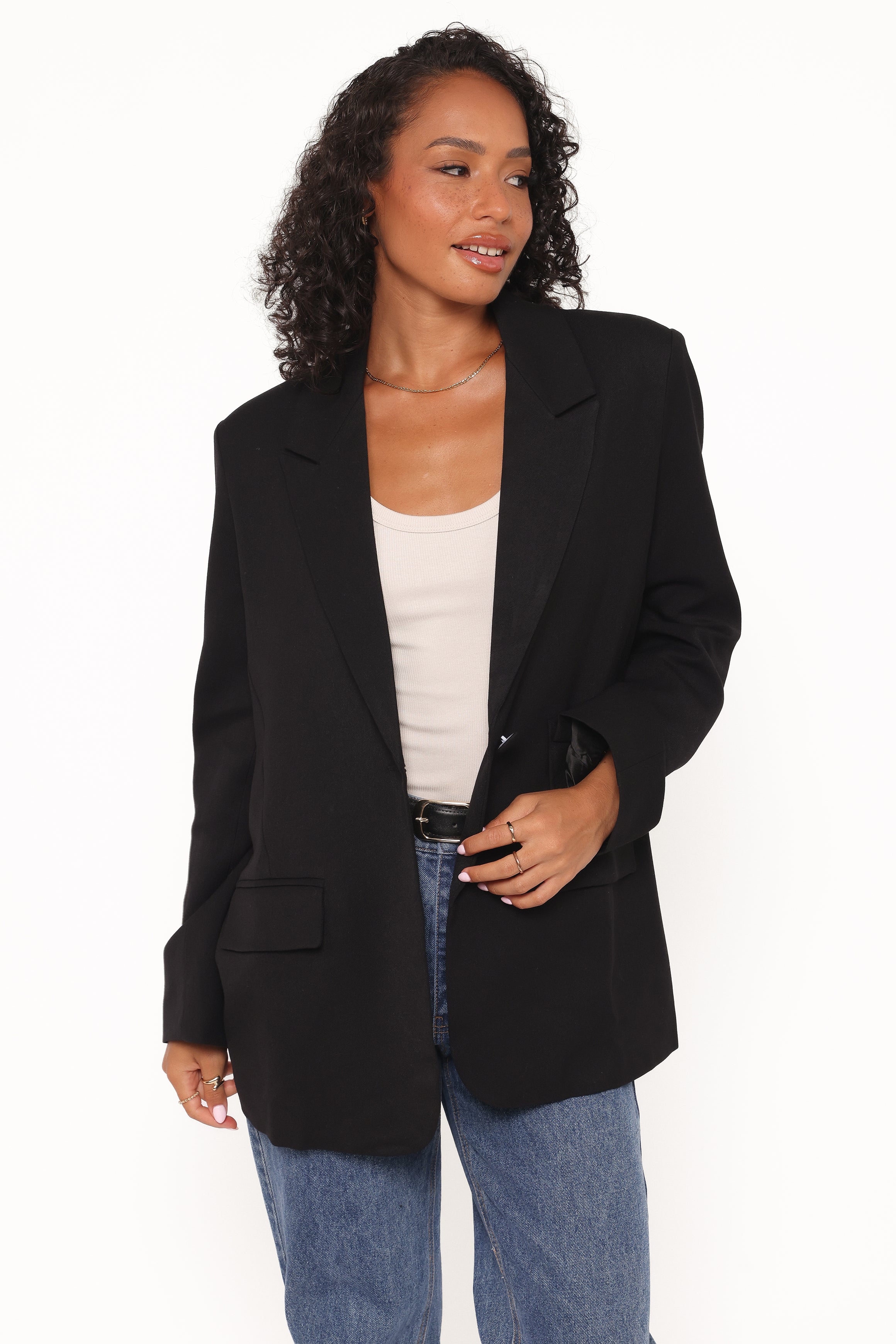 OUTERWEAR Tove Tie Back Blazer - Black