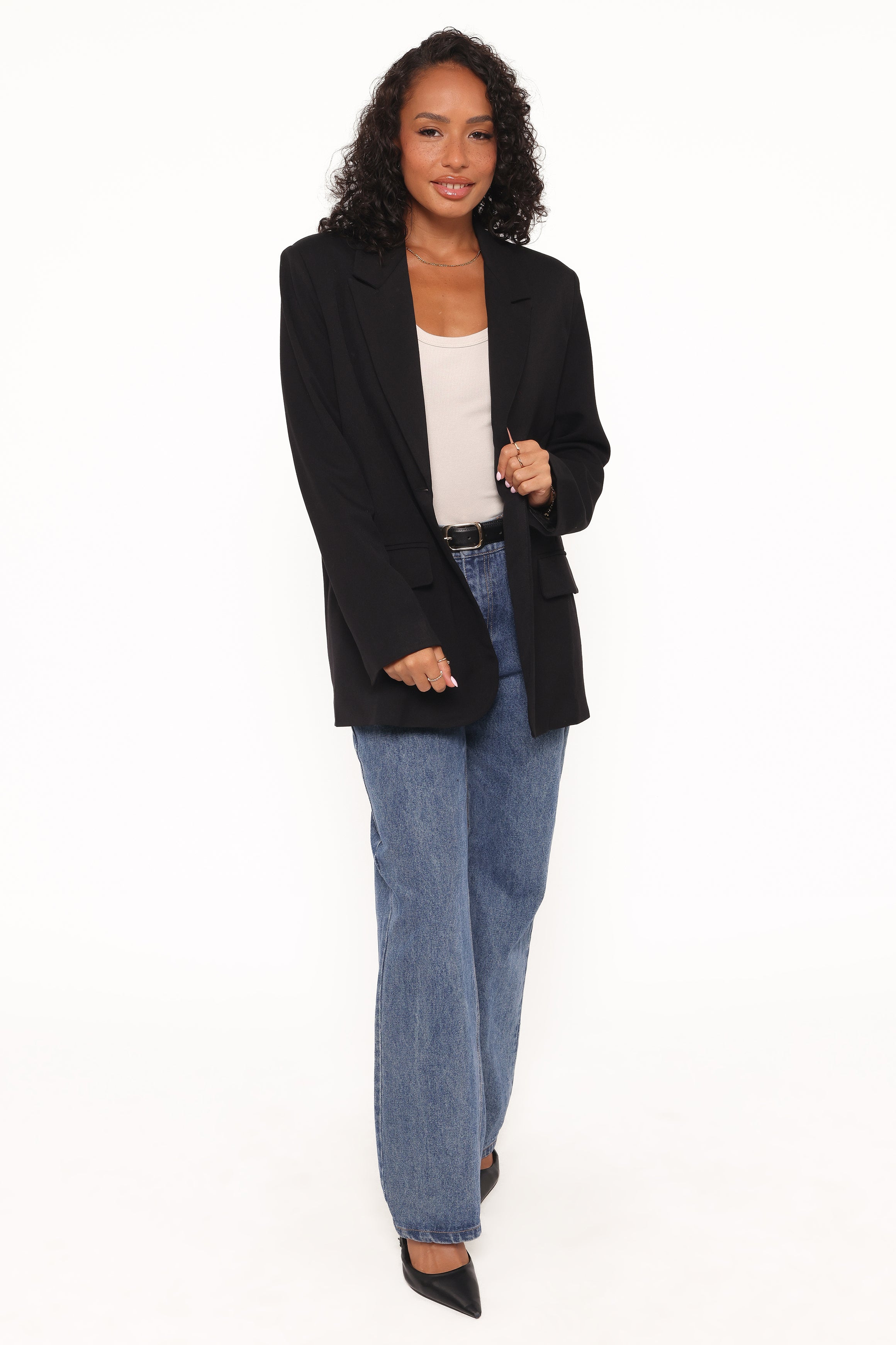 OUTERWEAR Tove Tie Back Blazer - Black