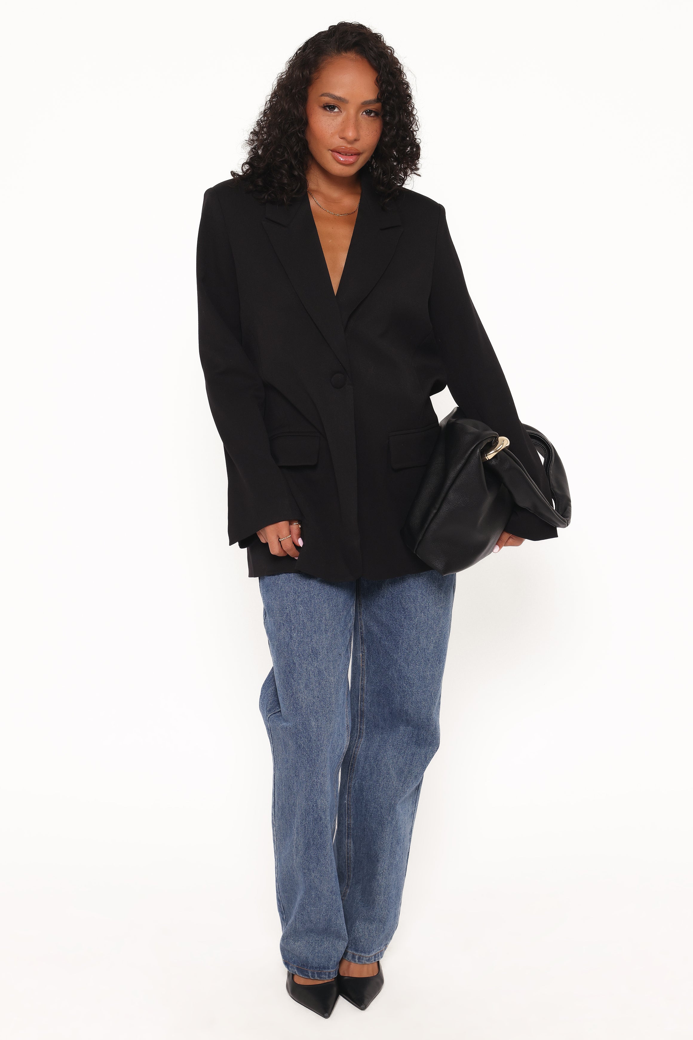 OUTERWEAR Tove Tie Back Blazer - Black