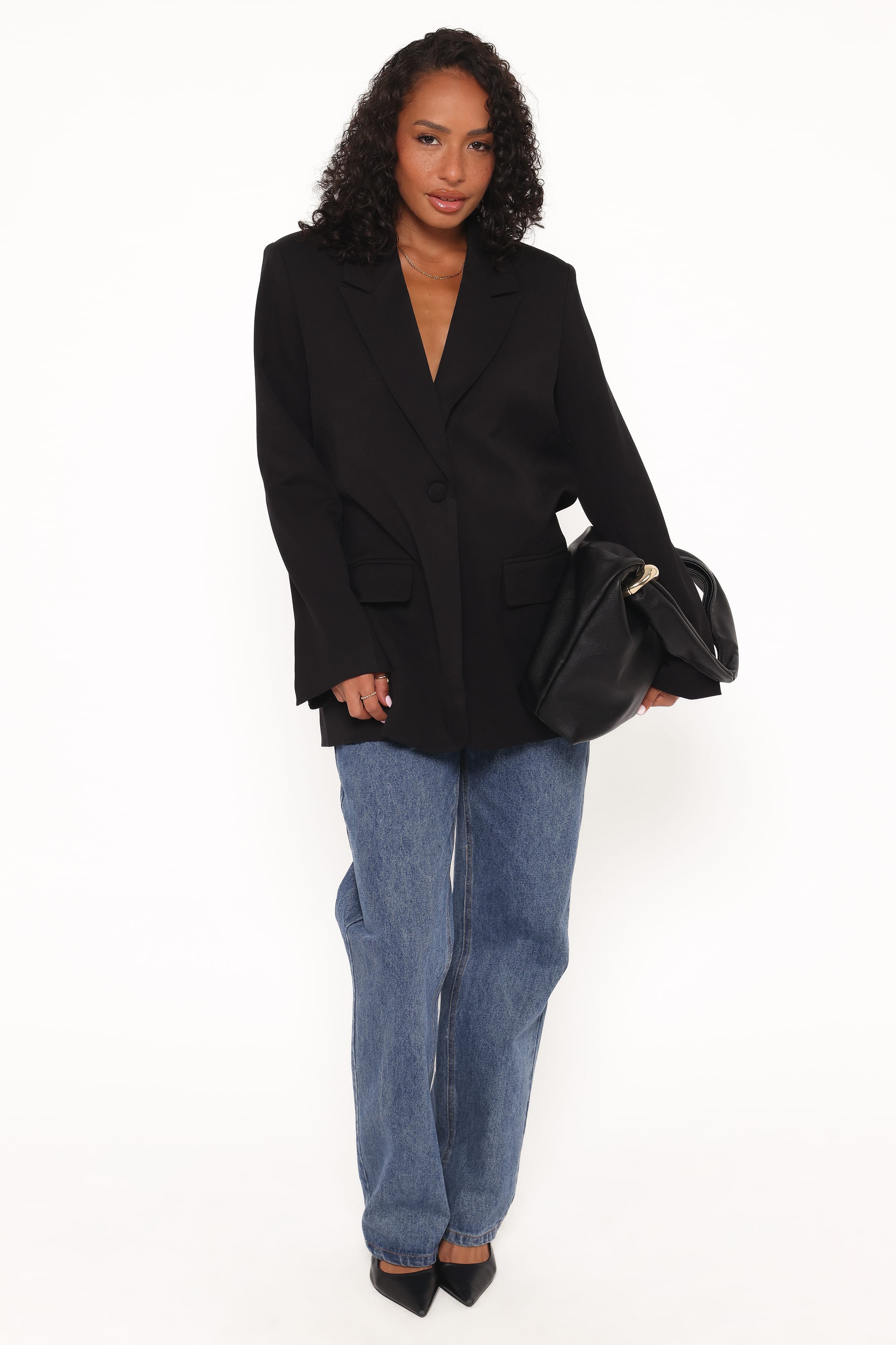 OUTERWEAR Tove Tie Back Blazer - Black