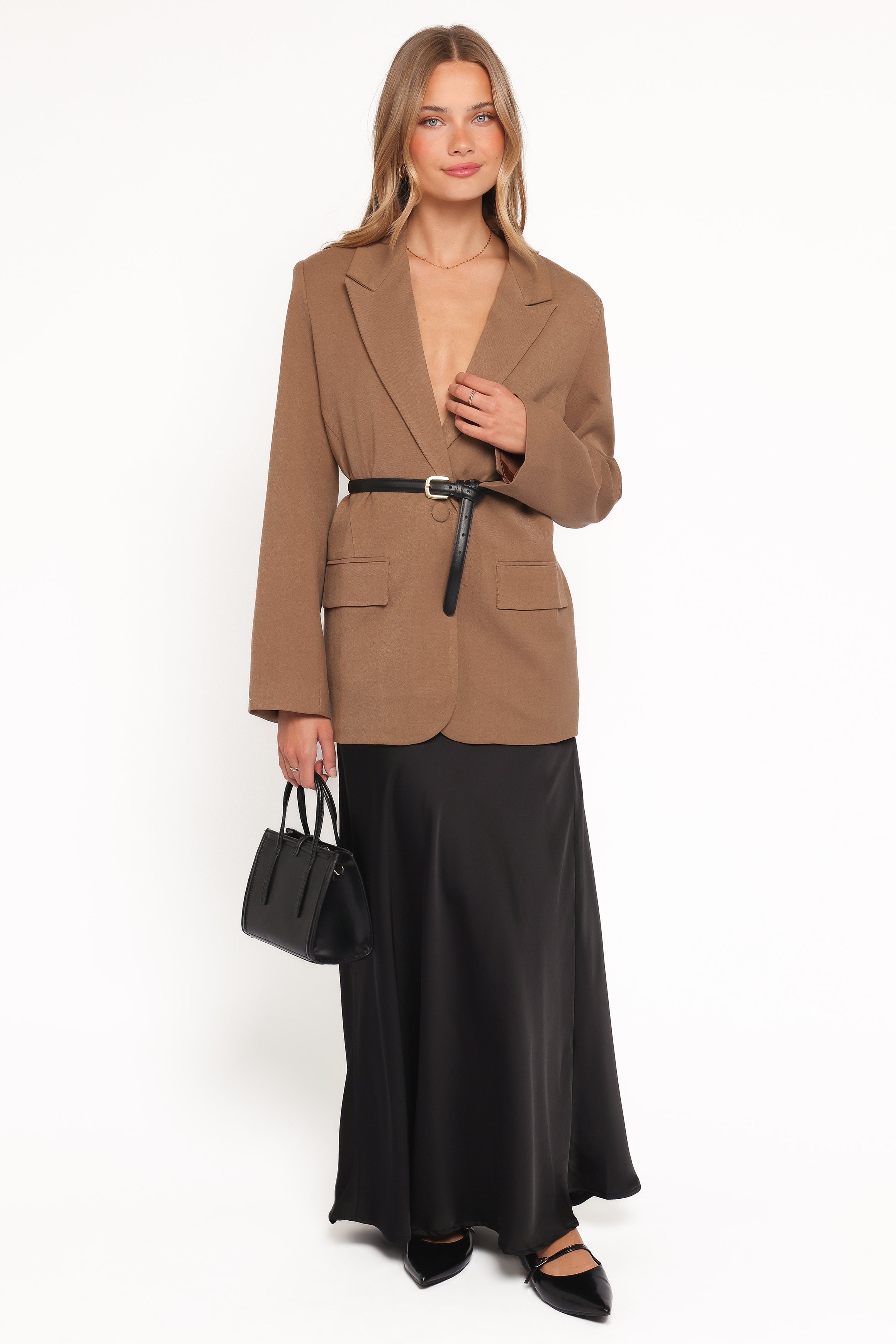 OUTERWEAR Tove Tie Back Blazer - Tan