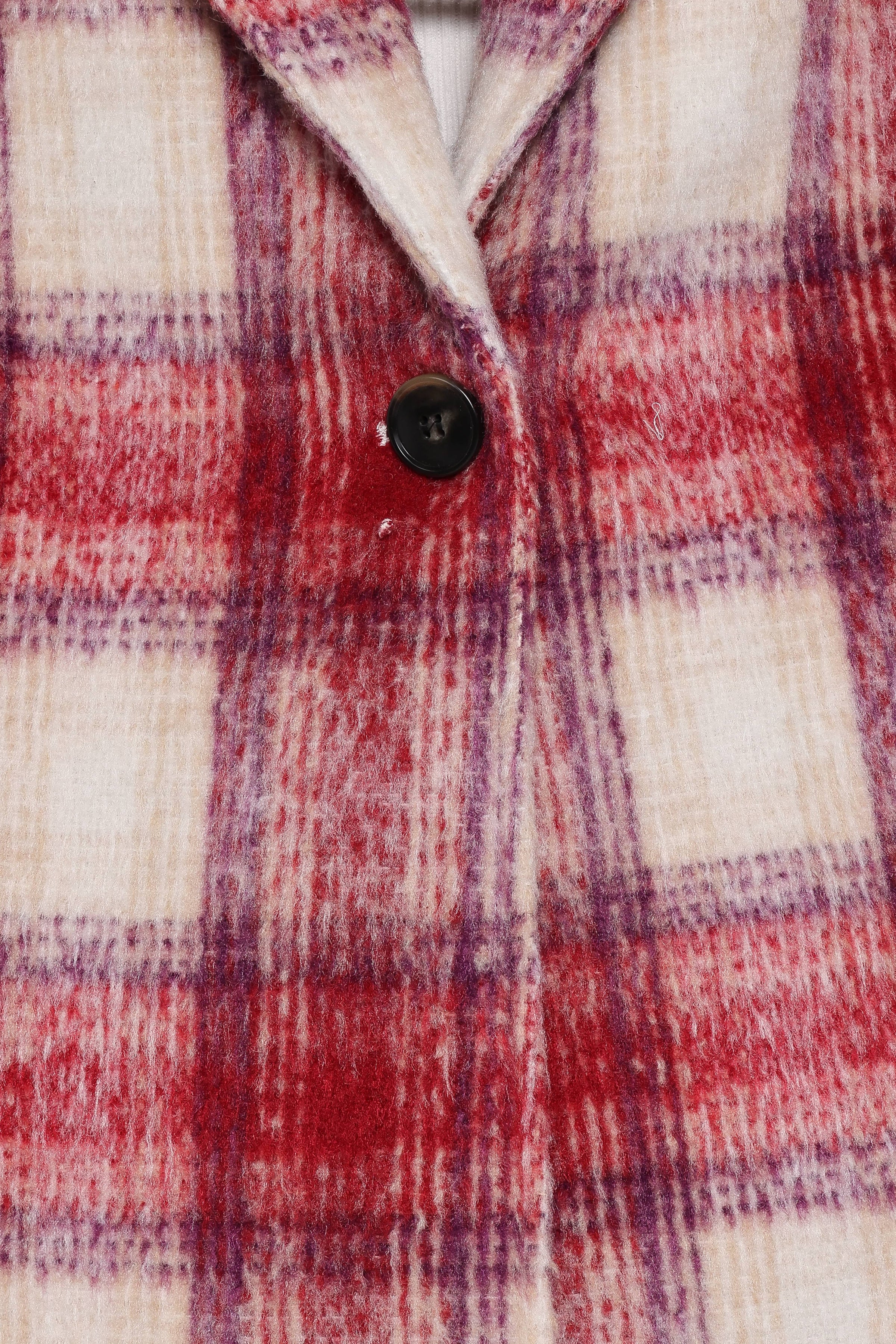 OUTERWEAR Travistine Long Plaid Coat - Pink