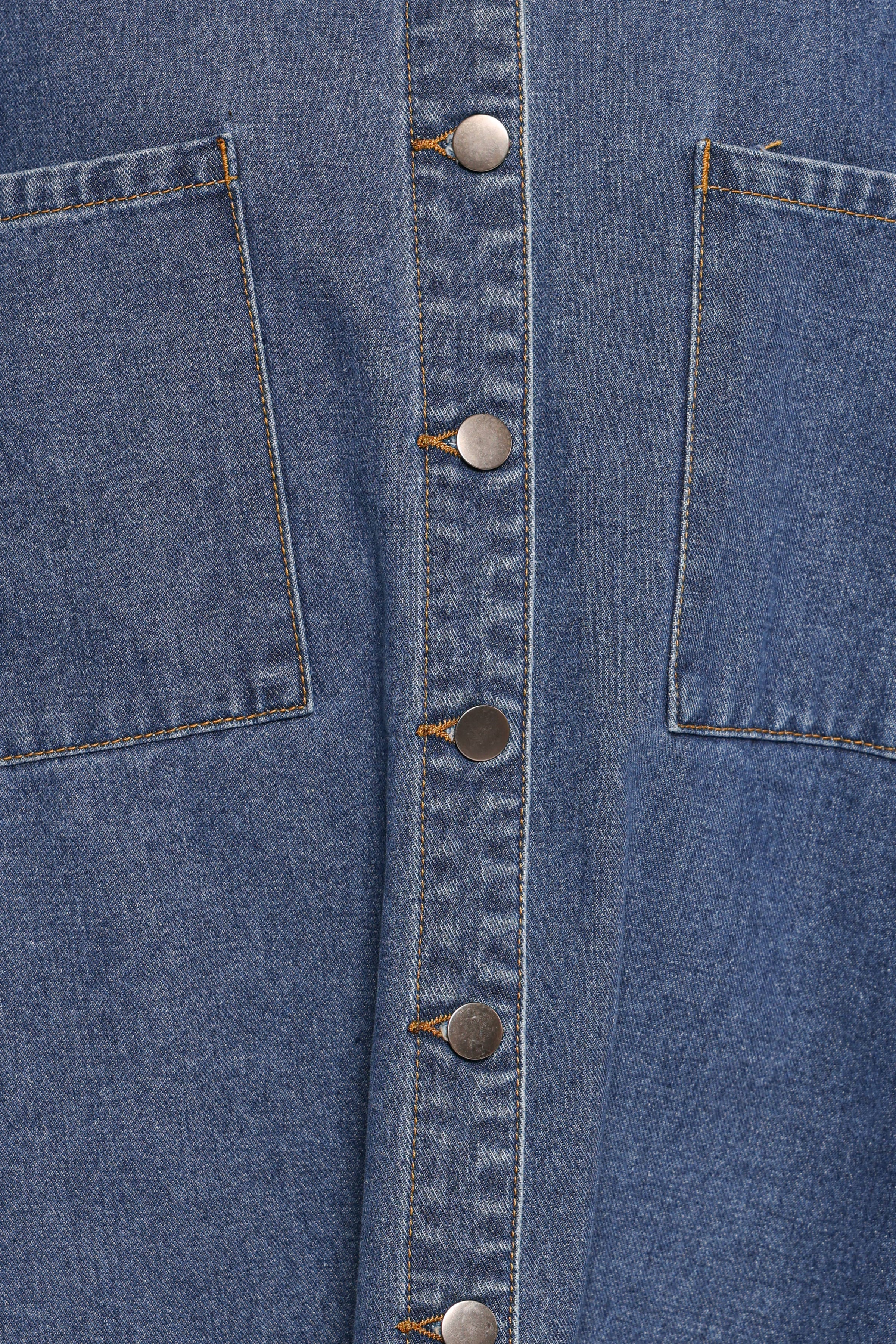 OUTERWEAR Twiggy Frayed Edge Denim Shacket - Denim