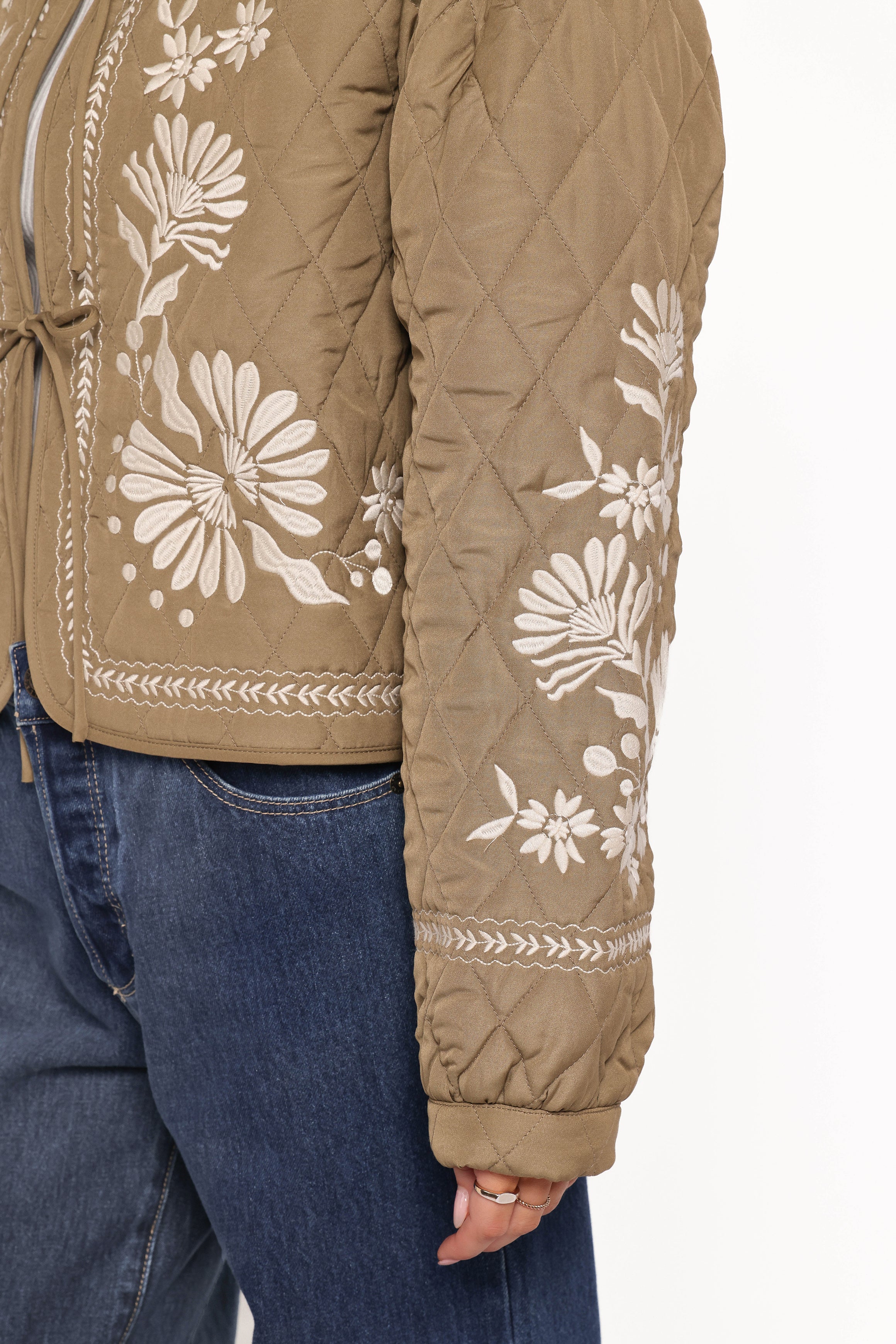 OUTERWEAR Vako Quilted Embroidered Jacket - Olive