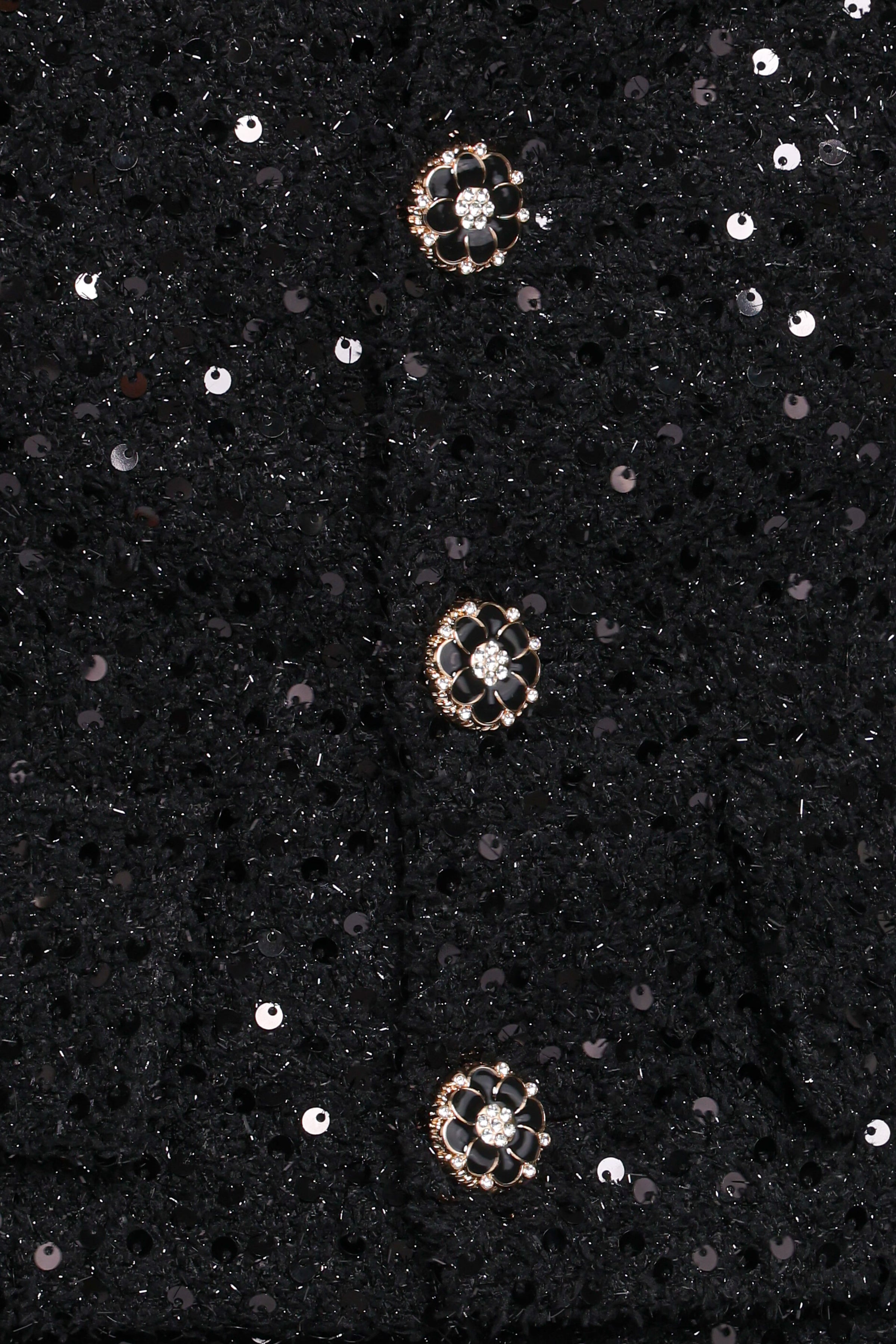 OUTERWEAR Valentina Cropped Blazer - Black Sequin