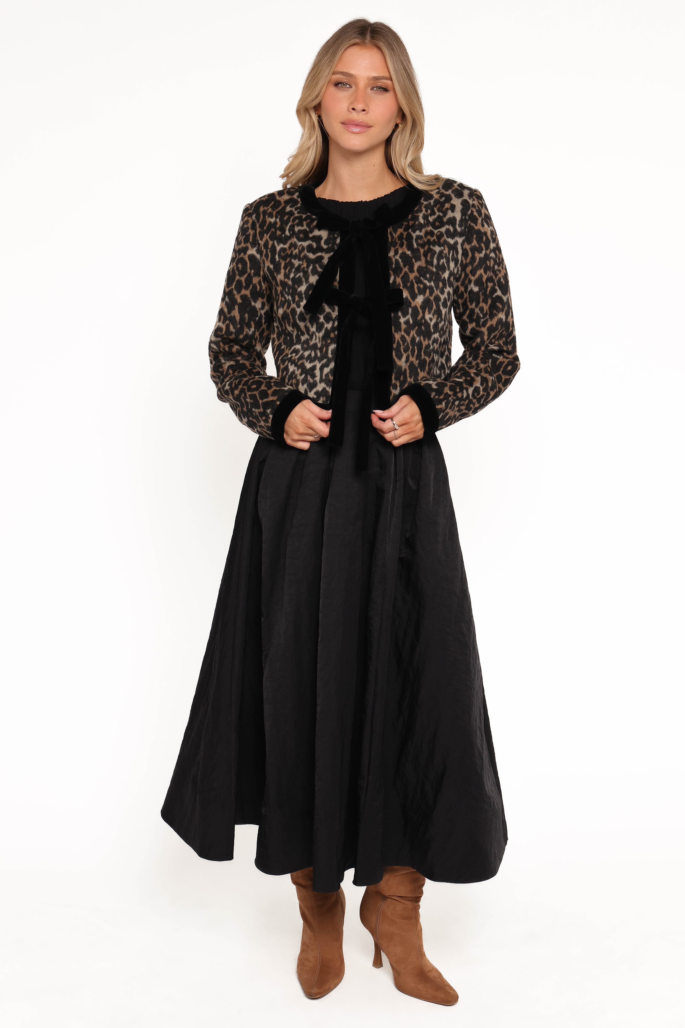 OUTERWEAR Vanna Tie Front Jacket - Leopard