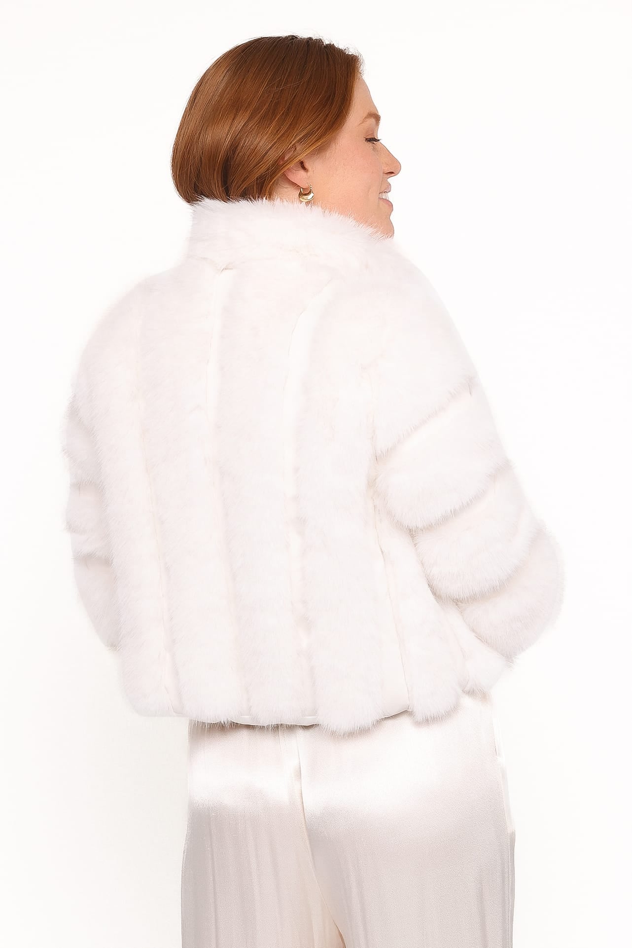 OUTERWEAR Velma Channel Faux Fur Jacket - Cream