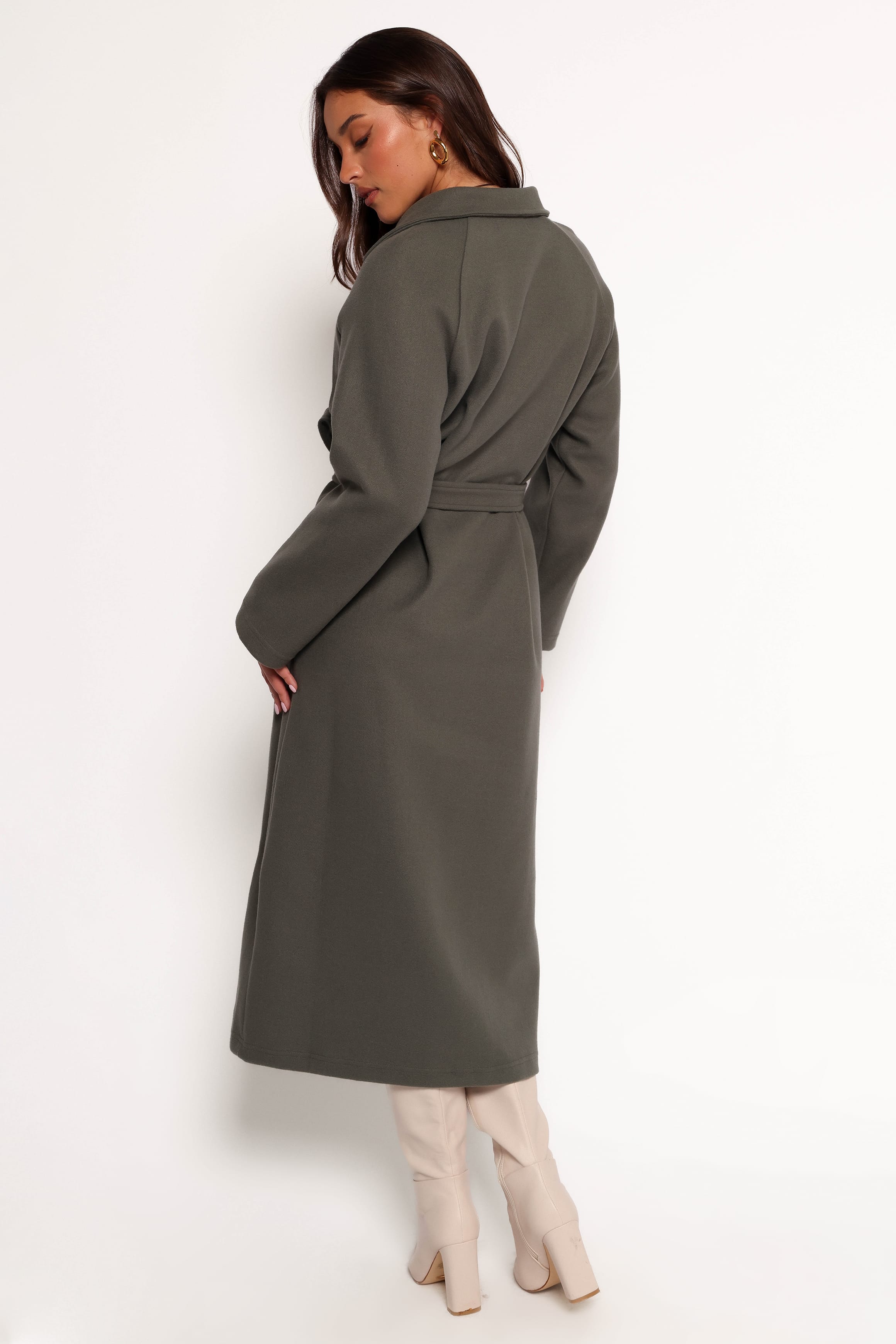 OUTERWEAR Violeta Tie Front Coat - Olive
