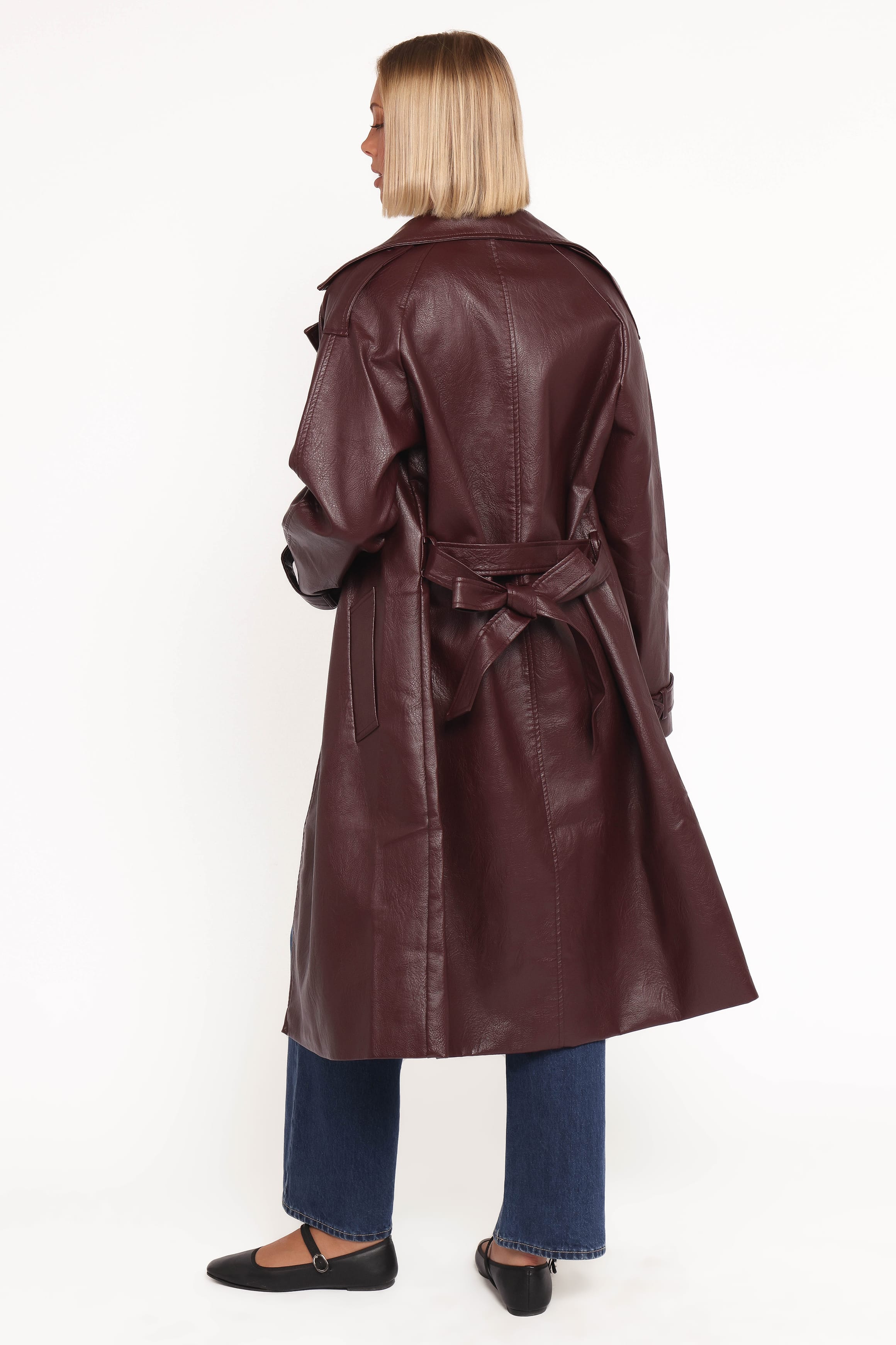 OUTERWEAR Vita Faux Leather Jacket - Burgundy