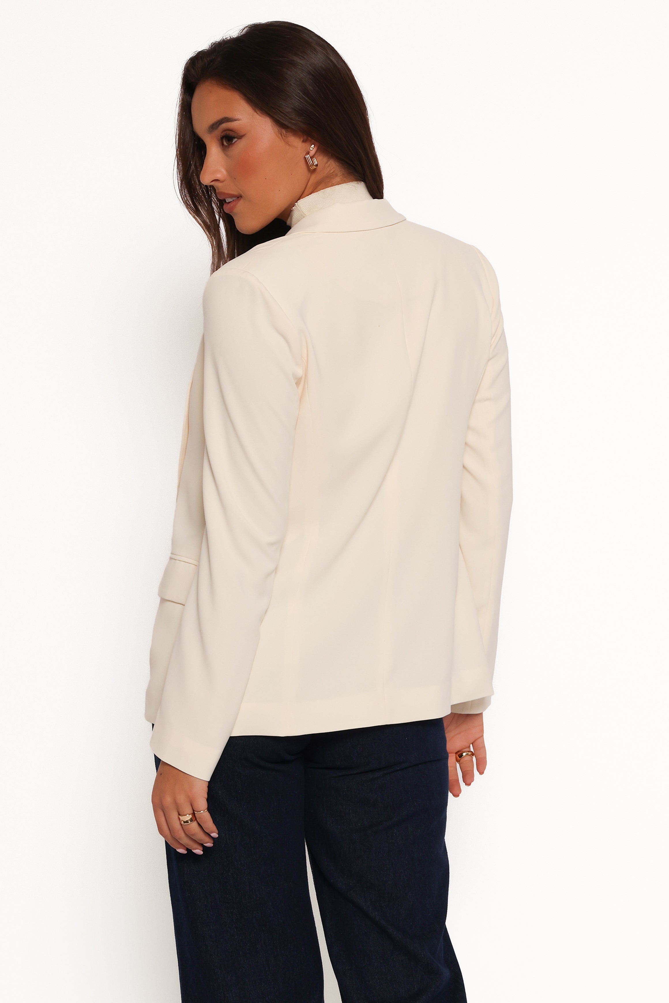OUTERWEAR Volina Open Front Blazer - Cream