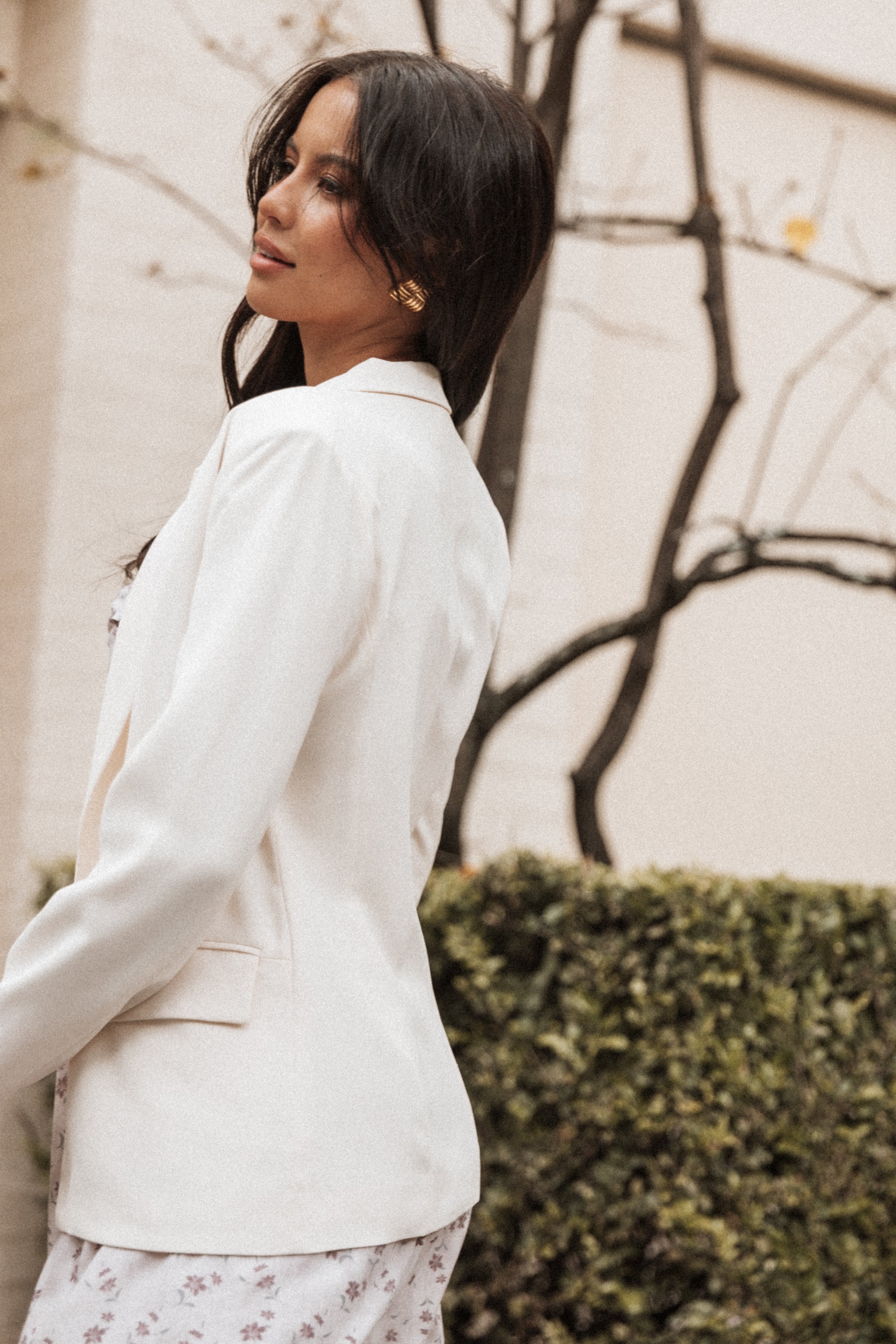 OUTERWEAR Volina Open Front Blazer - Cream