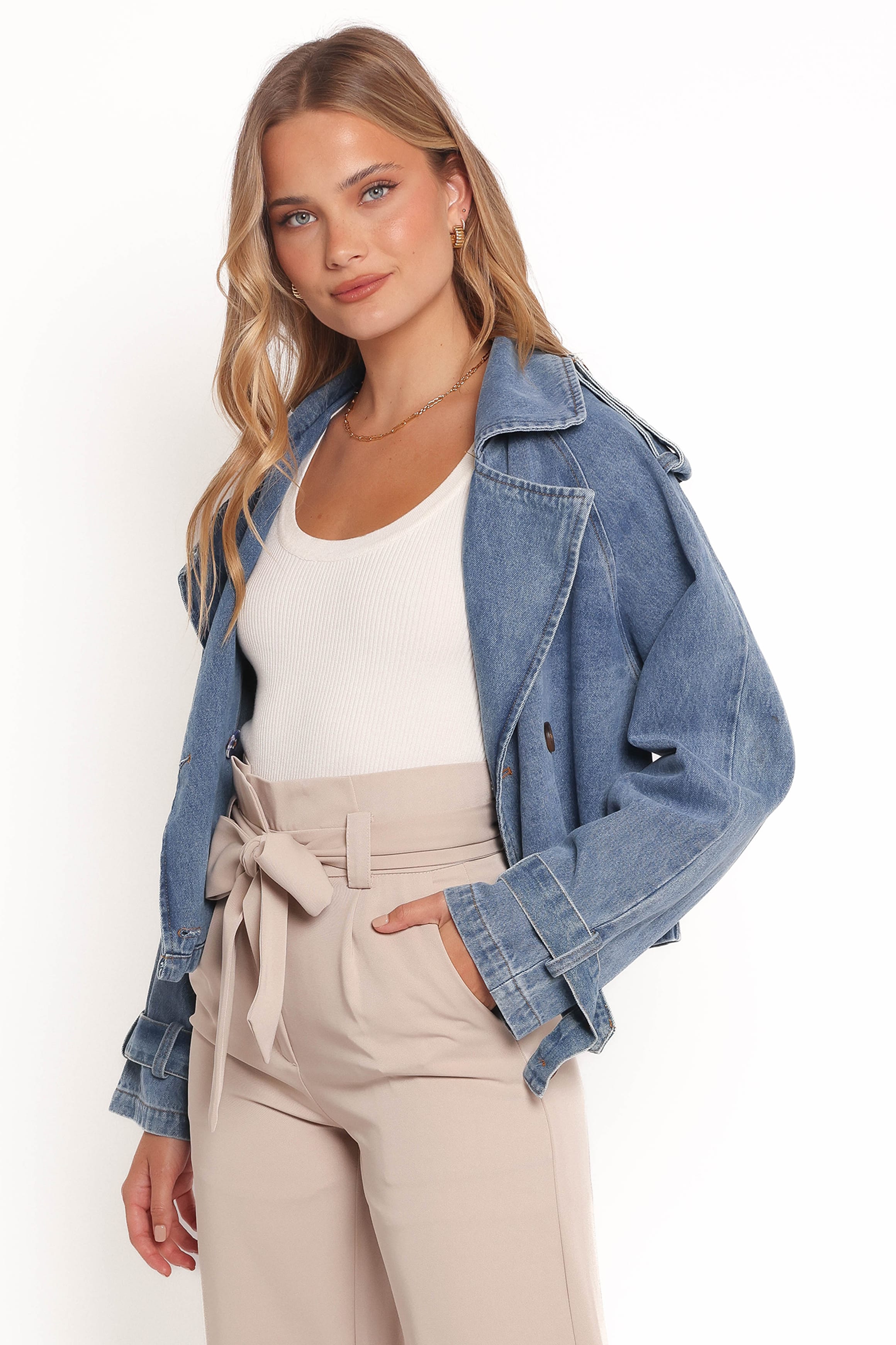 OUTERWEAR Westwood Waist Tie Denim Jacket - Denim