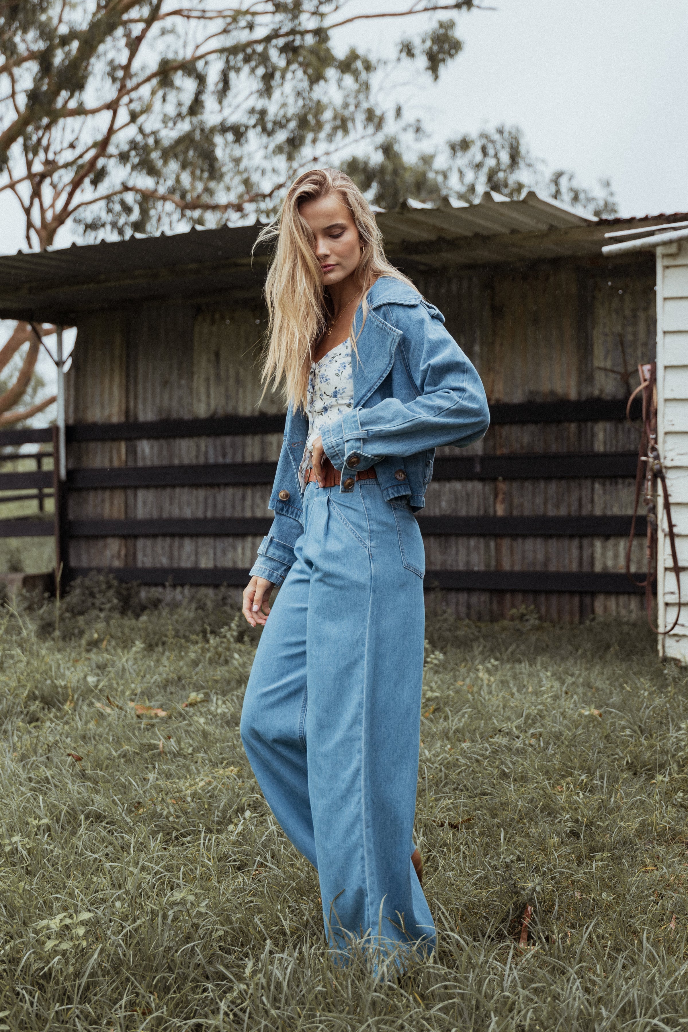 OUTERWEAR Westwood Waist Tie Denim Jacket - Denim