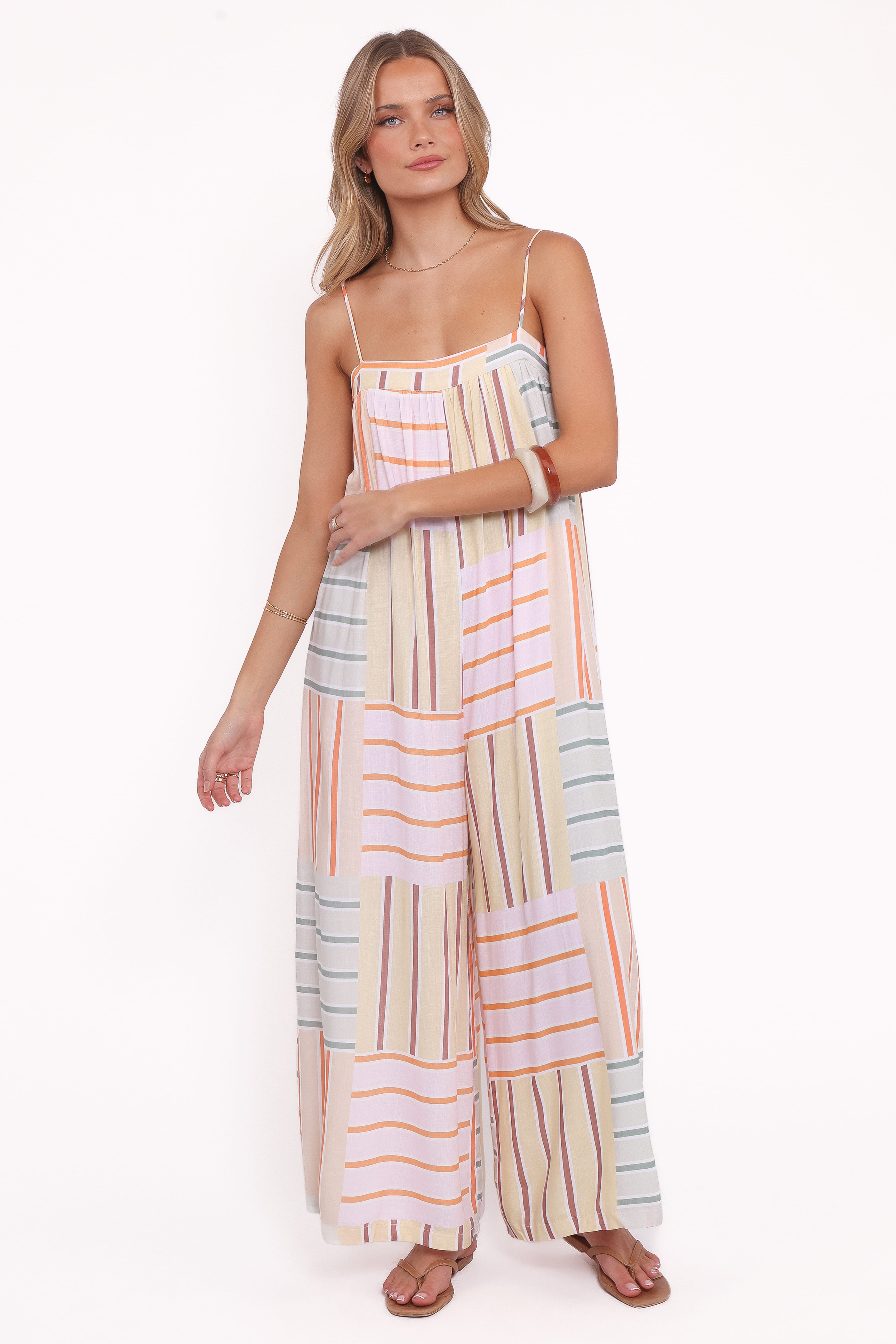 PLAYSUITS Abegail Flowy Jumpsuit- Multi Stripe