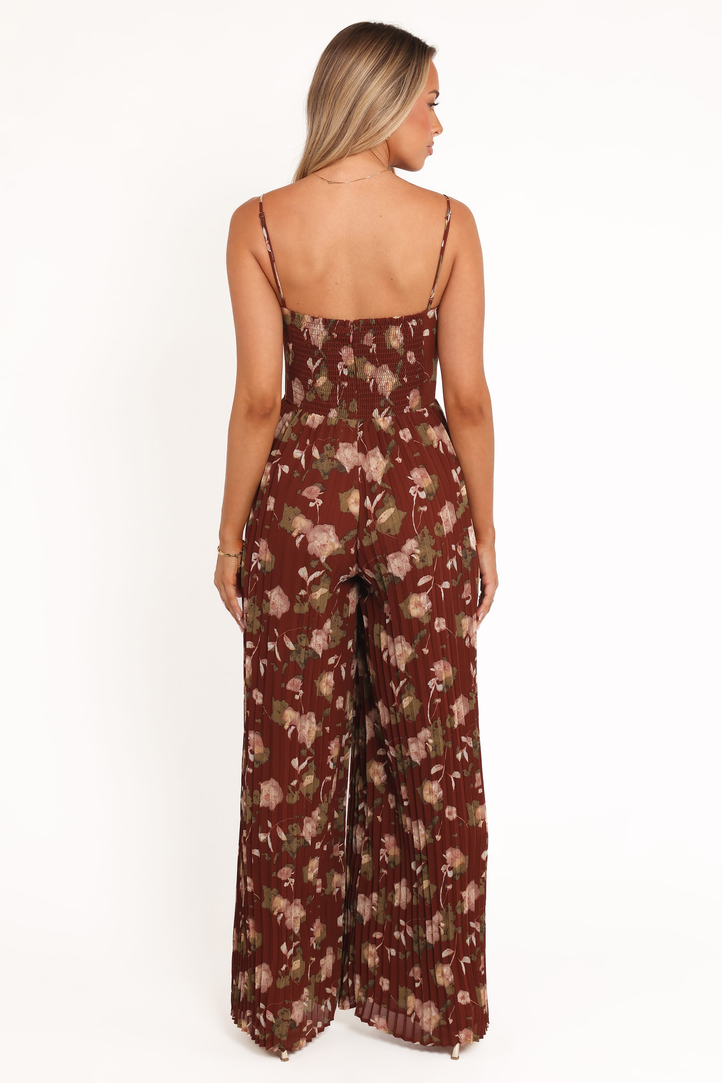 PLAYSUITS Alice Wide Leg Jumpsuit - Brown Floral