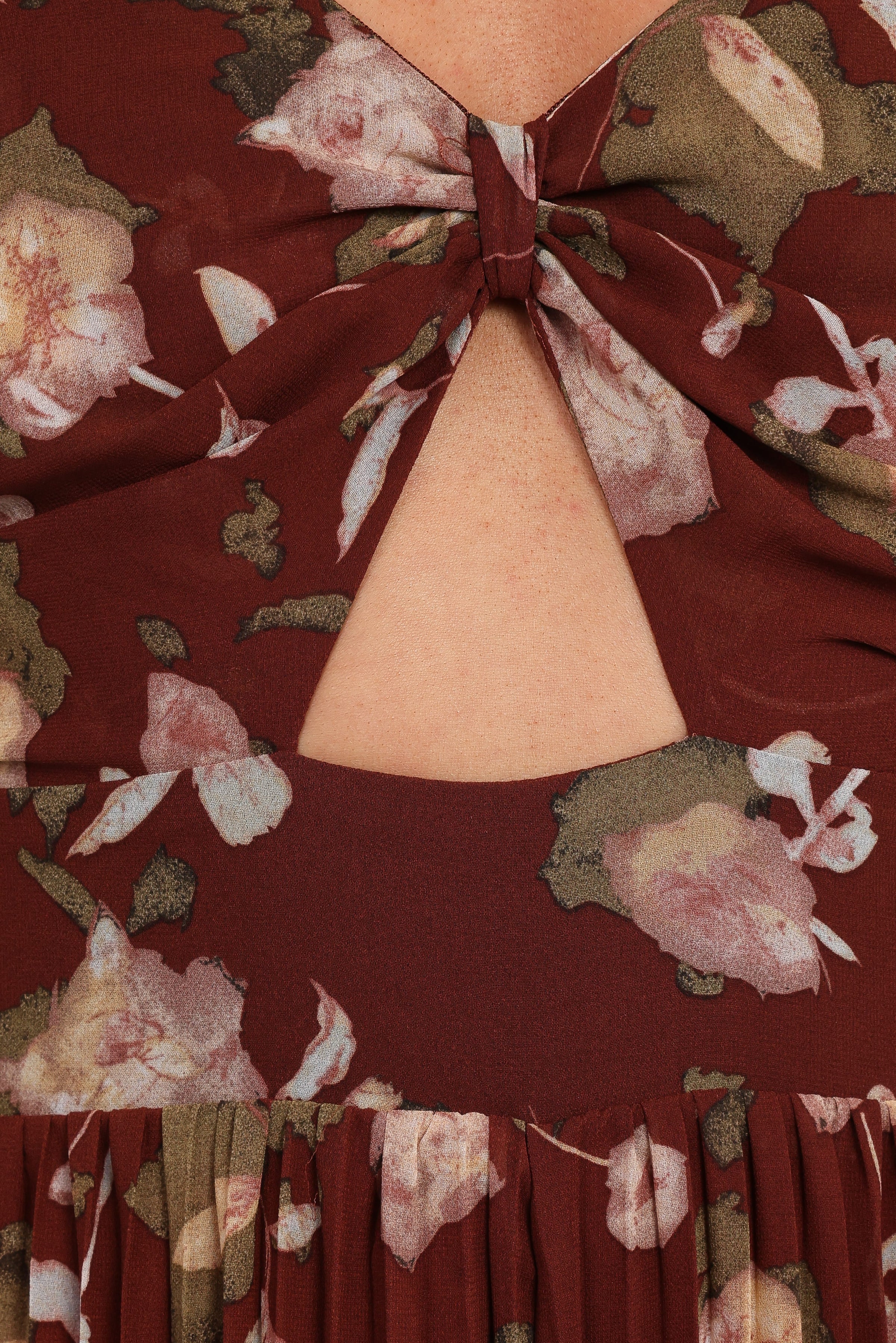 PLAYSUITS Alice Wide Leg Jumpsuit - Brown Floral