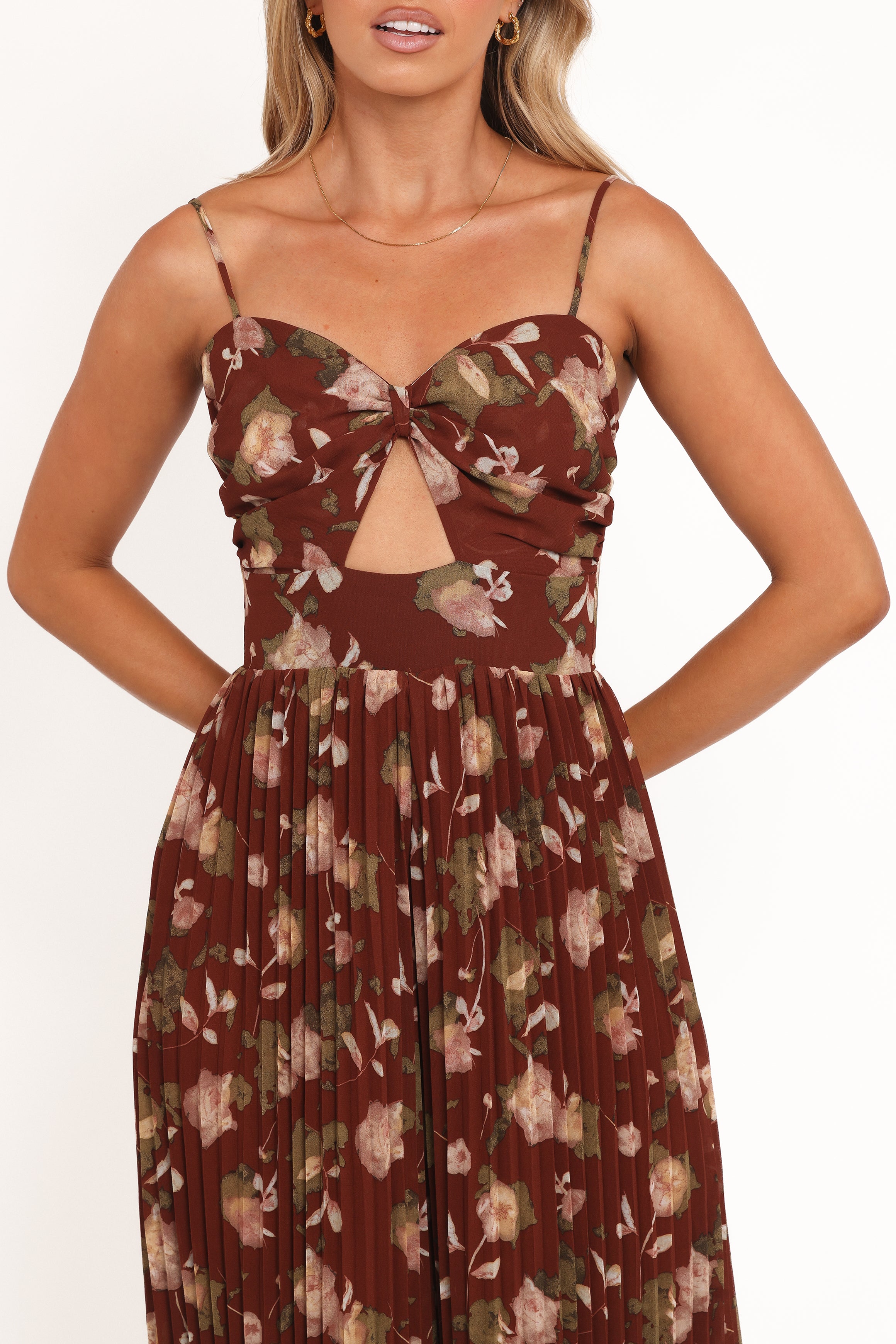 PLAYSUITS Alice Wide Leg Jumpsuit - Brown Floral