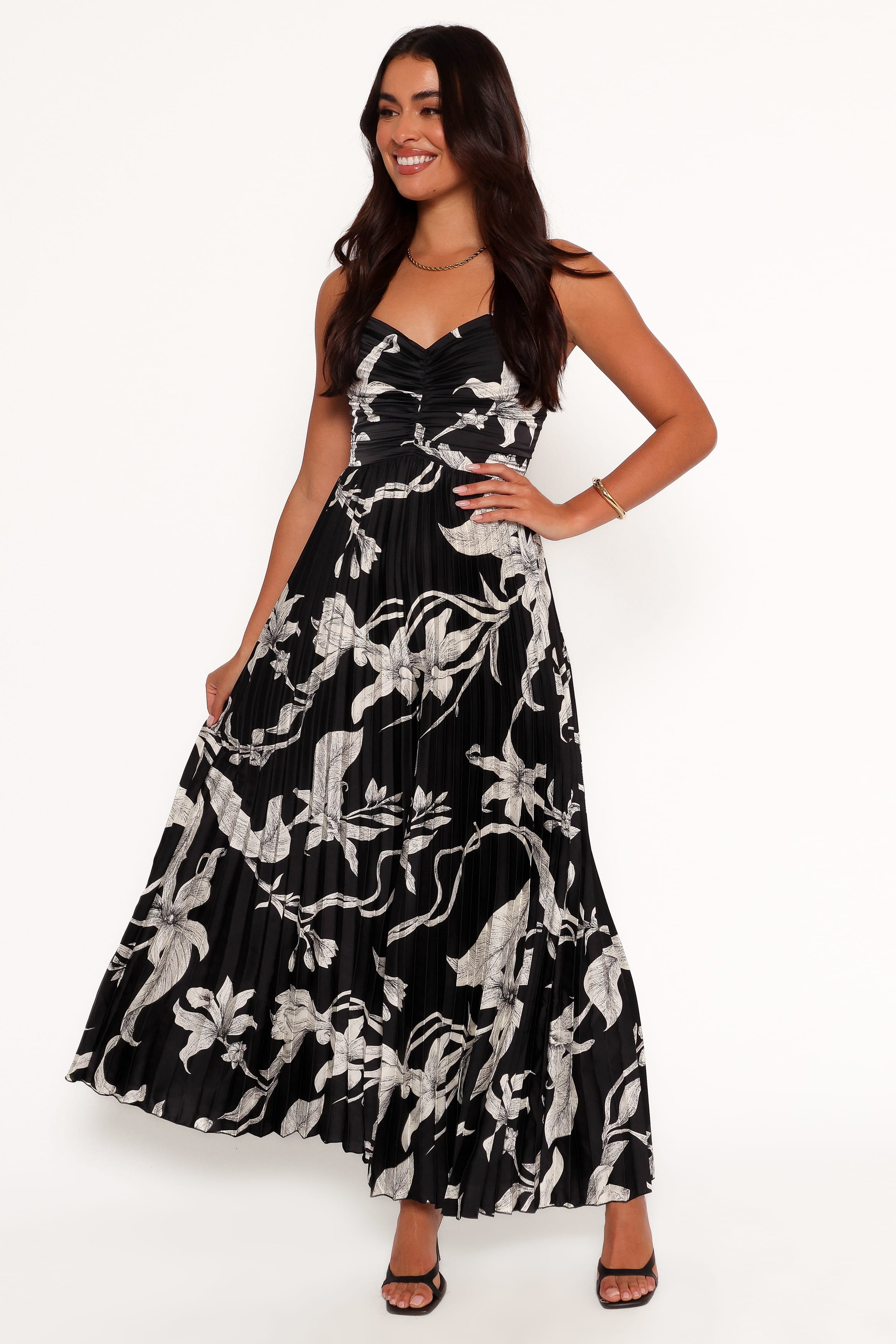 PLAYSUITS Angelique Pleated Jumpsuit - Black Floral