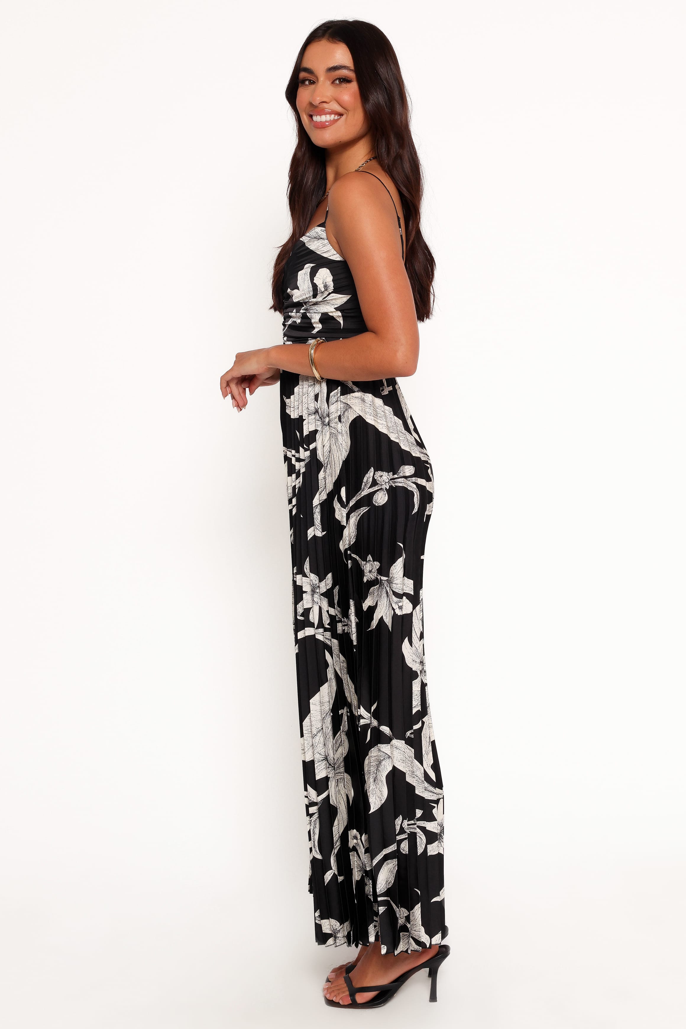 PLAYSUITS Angelique Pleated Jumpsuit - Black Floral