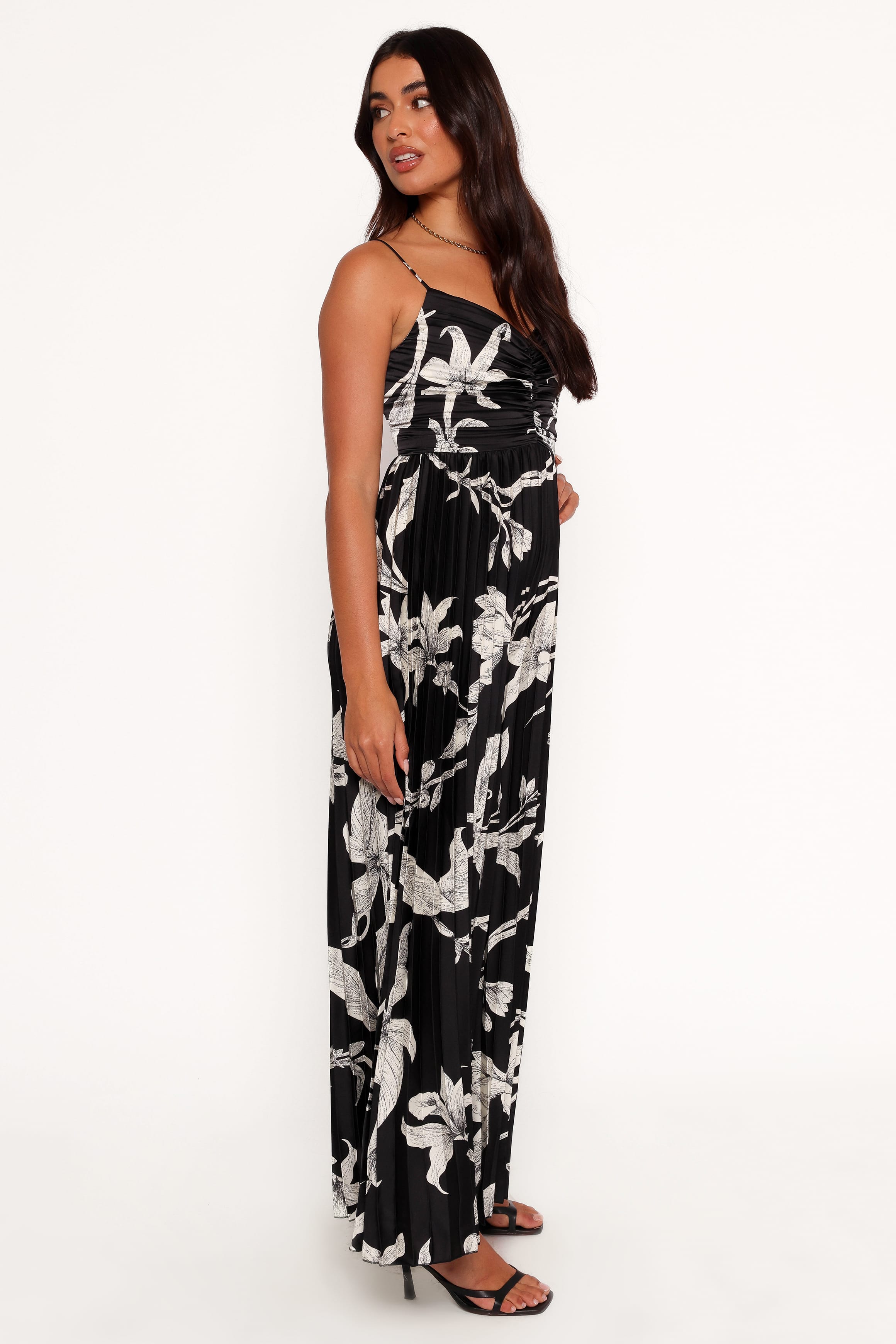 PLAYSUITS Angelique Pleated Jumpsuit - Black Floral