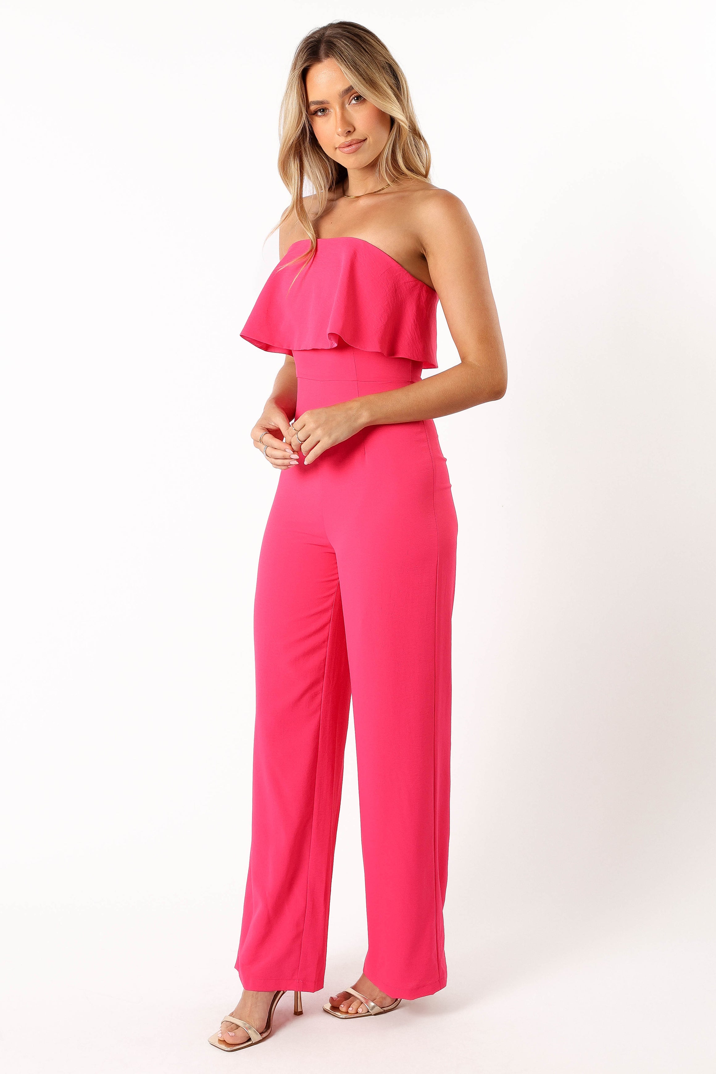 PLAYSUITS @Annabella Strapless Jumpsuit - Hot Pink