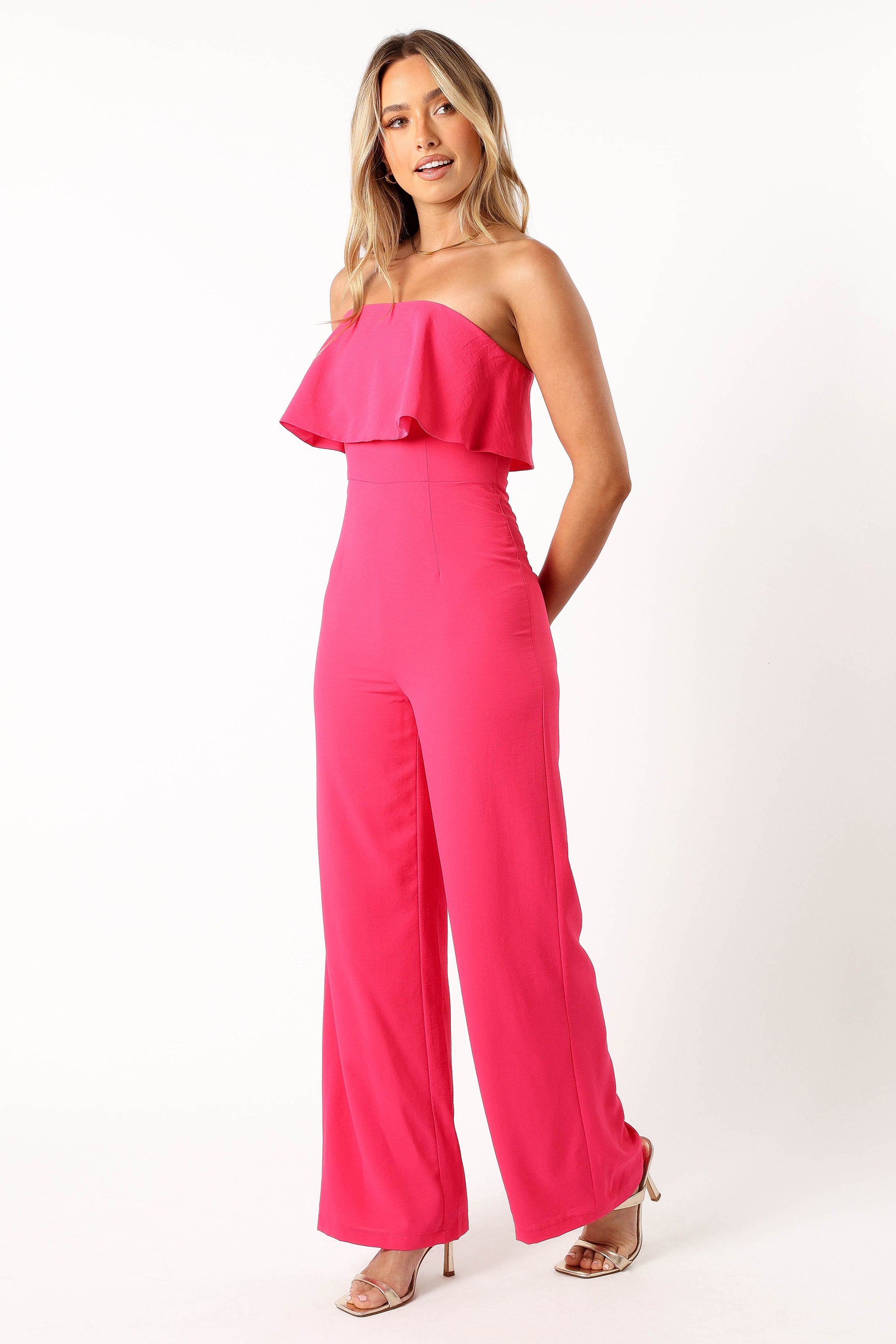 PLAYSUITS @Annabella Strapless Jumpsuit - Hot Pink