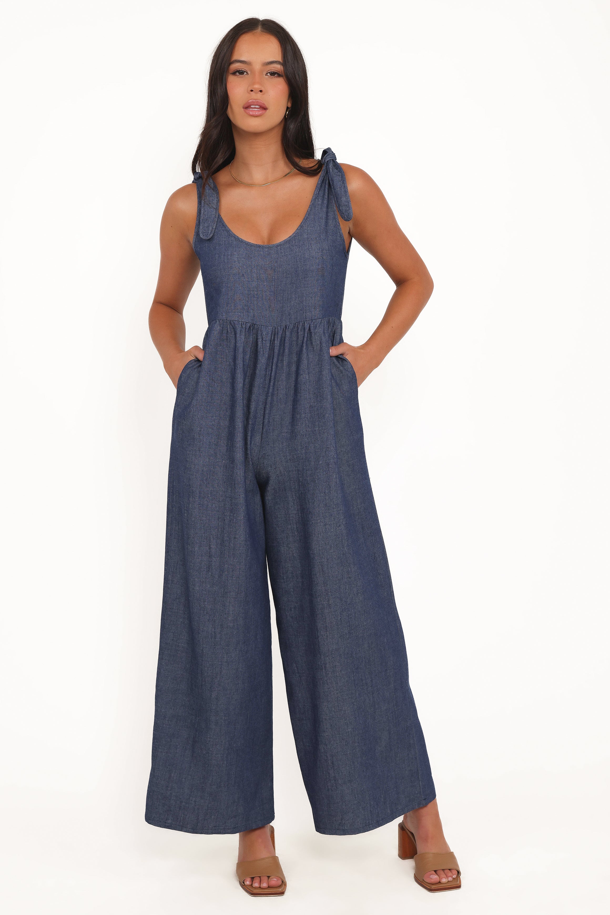PLAYSUITS Ayla Chambray Jumpsuit - Denim
