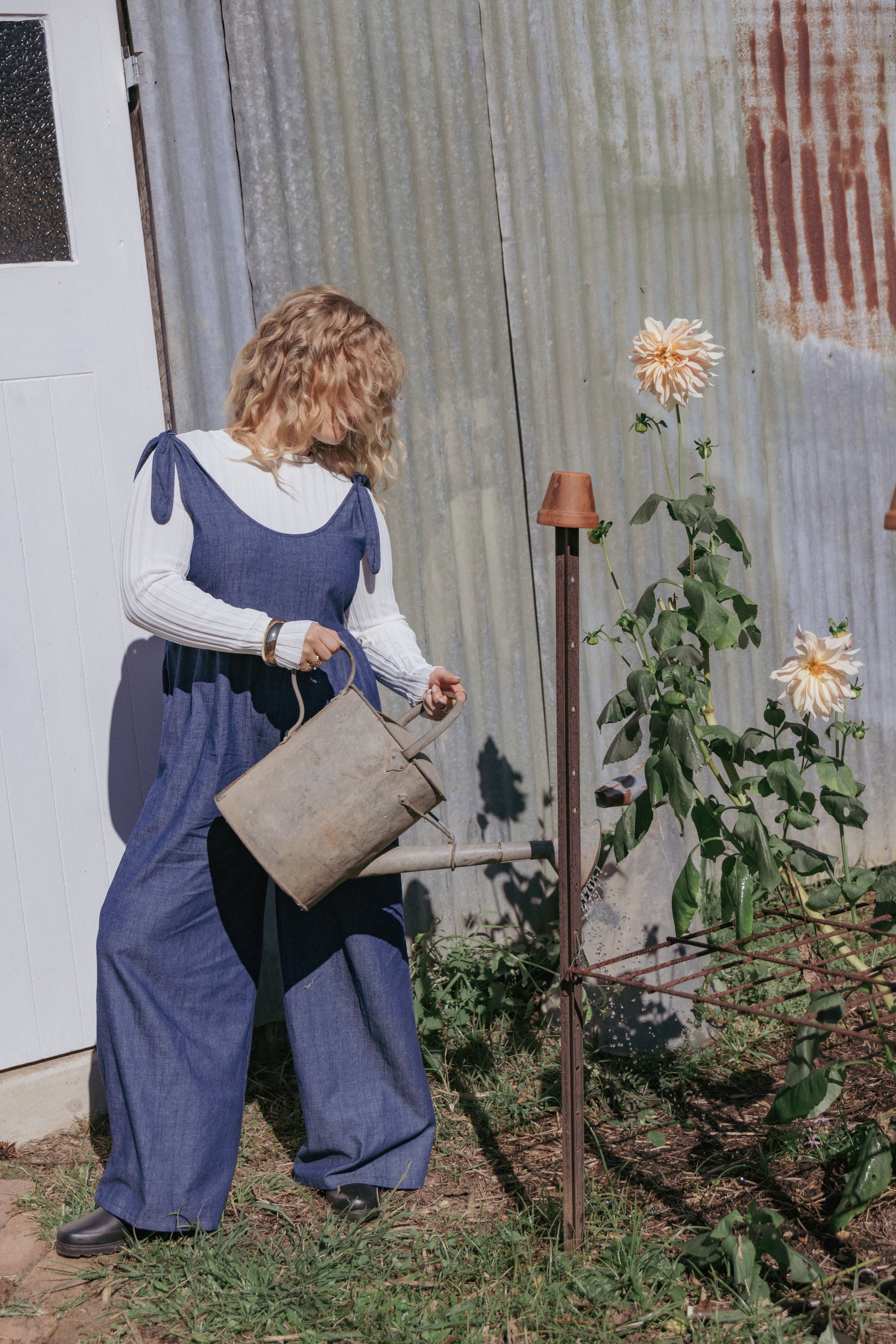 PLAYSUITS Ayla Chambray Jumpsuit - Denim