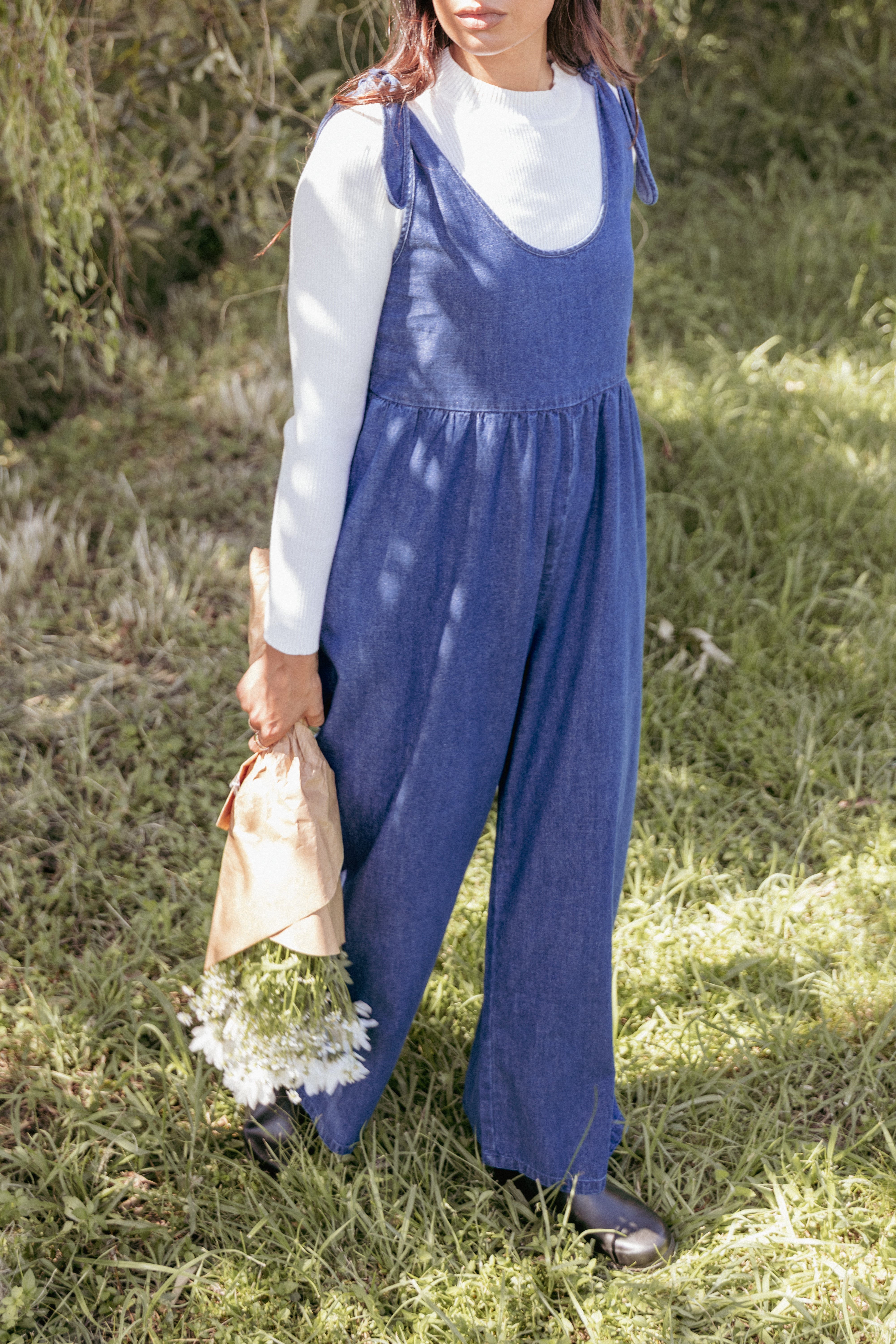 PLAYSUITS Ayla Chambray Jumpsuit - Denim