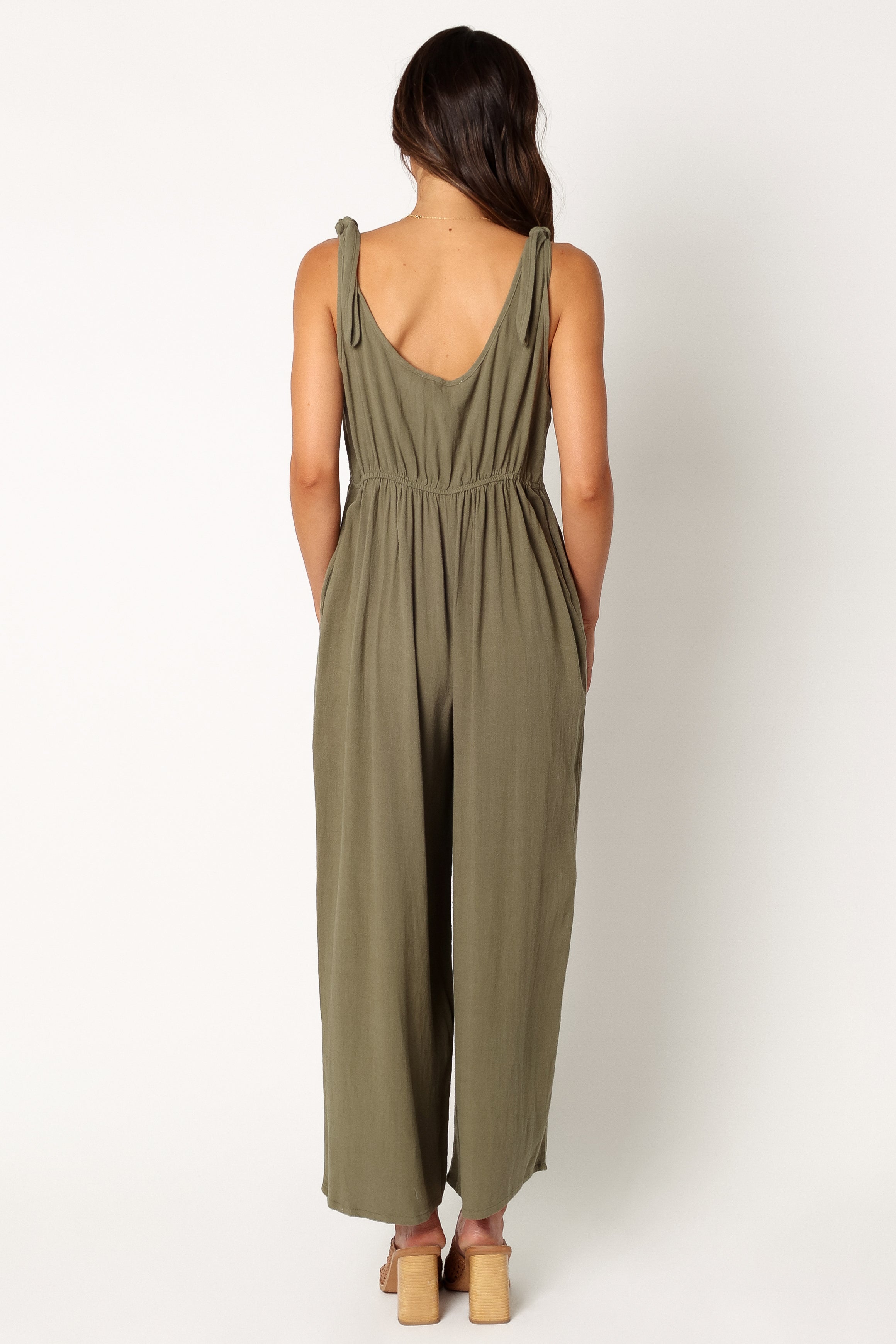 PLAYSUITS @Ayla Linen Jumpsuit - Olive