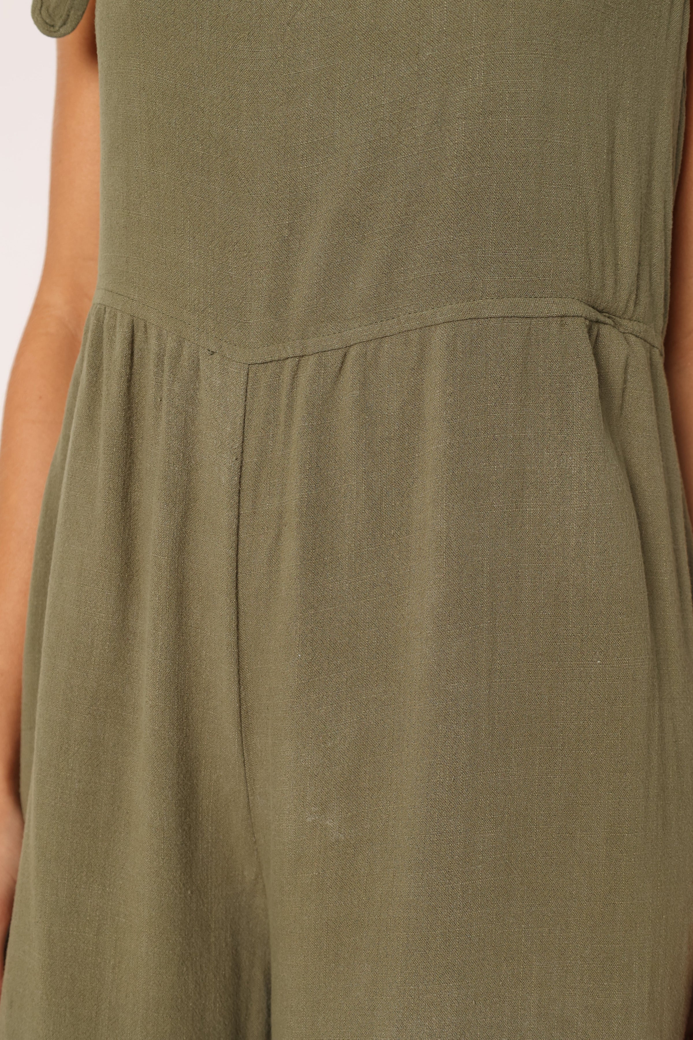 PLAYSUITS @Ayla Linen Jumpsuit - Olive
