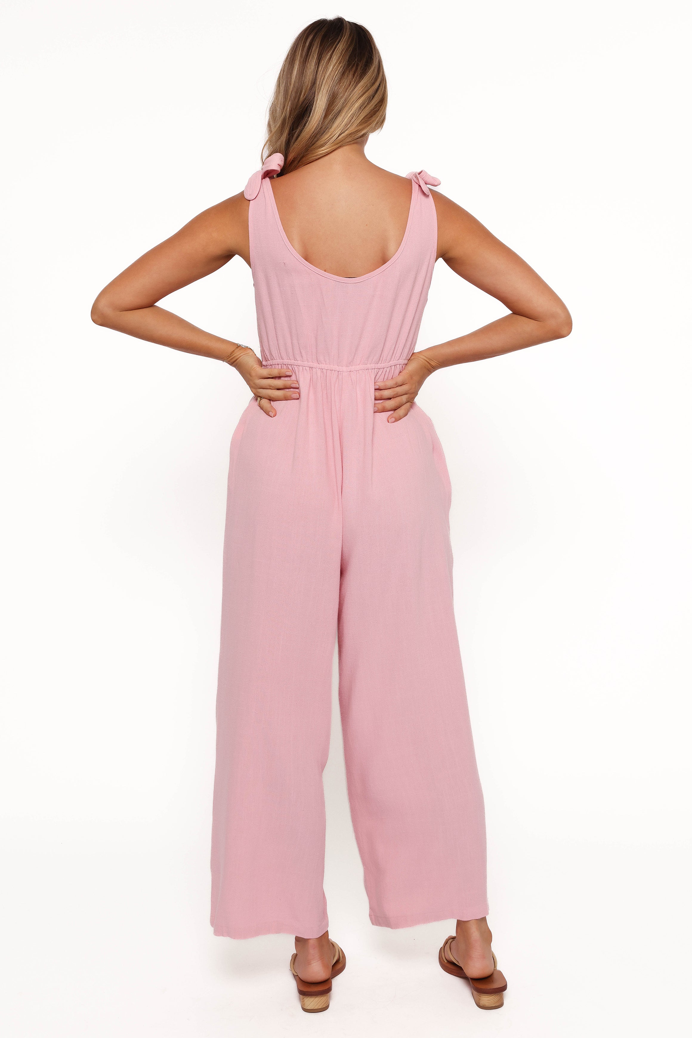 PLAYSUITS Ayla Linen Jumpsuit - Pale Pink