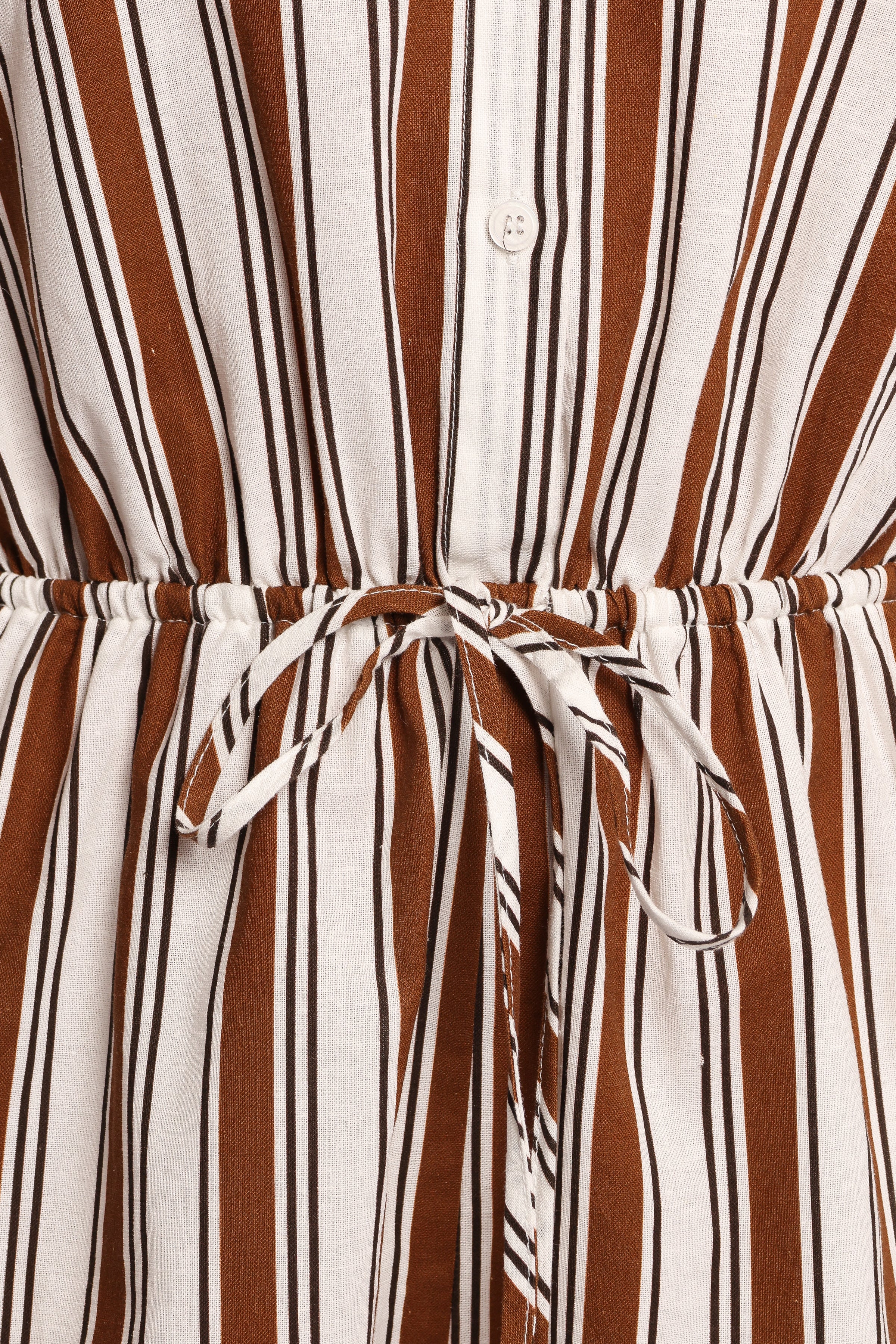 PLAYSUITS Beau Long Sleeve Playsuit - Chocolate Stripe