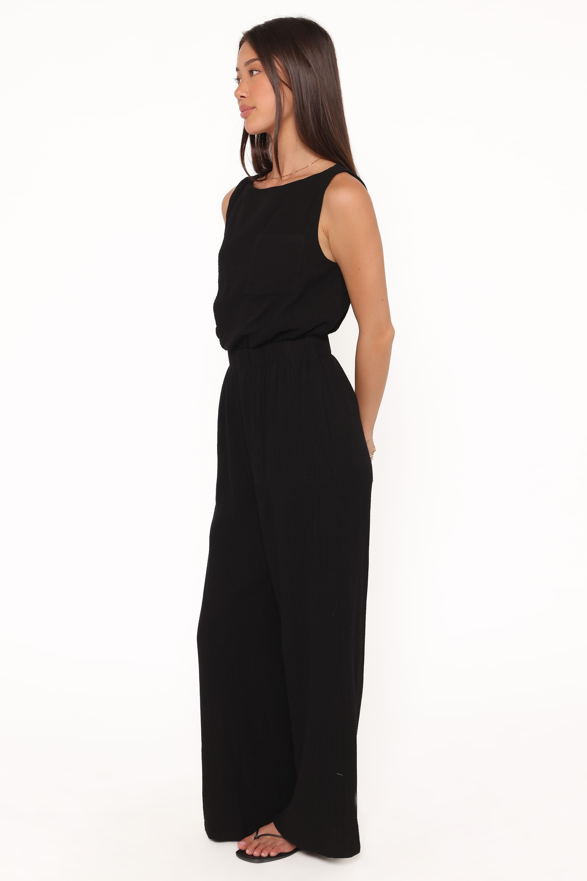 PLAYSUITS Brenna Cotton Jumpsuit - Black