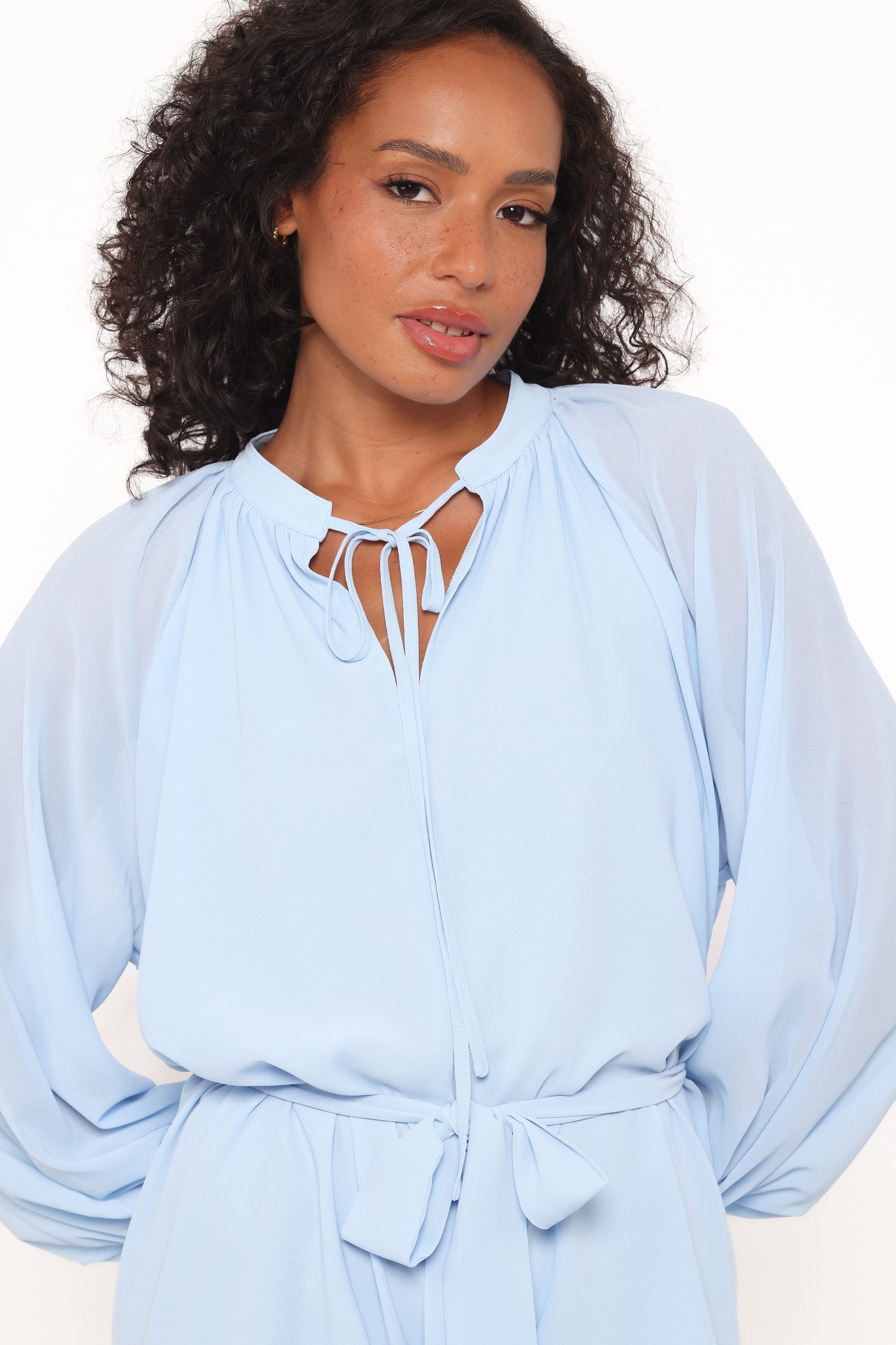 PLAYSUITS Brianna Long Sleeve Playsuit - Blue