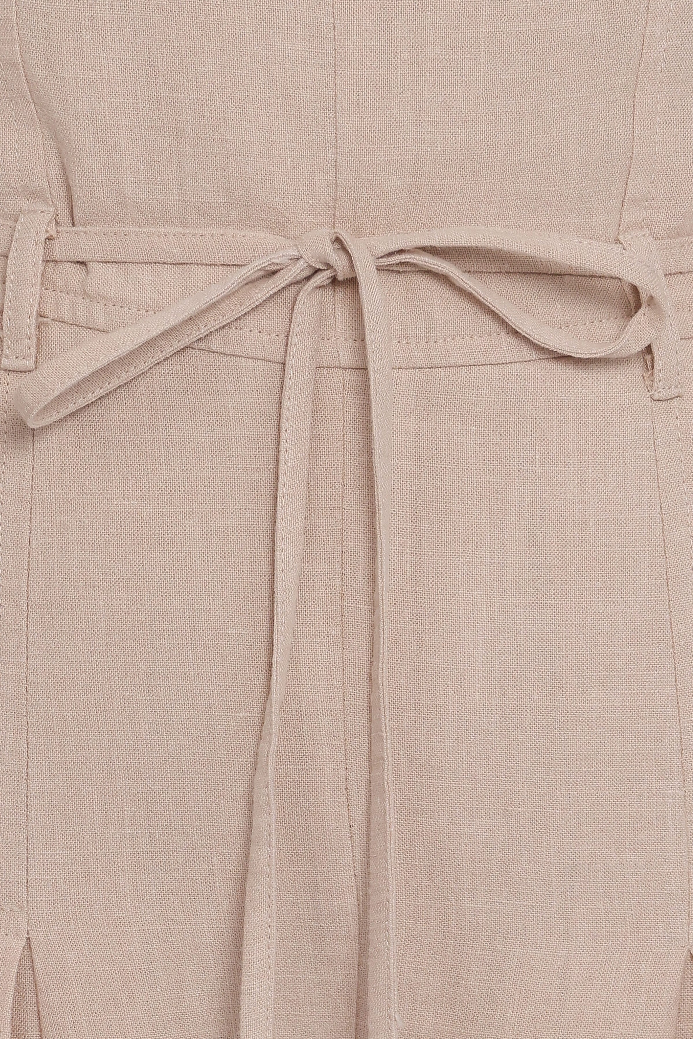 PLAYSUITS @Calliope Tie Waist Jumpsuit - Wheat
