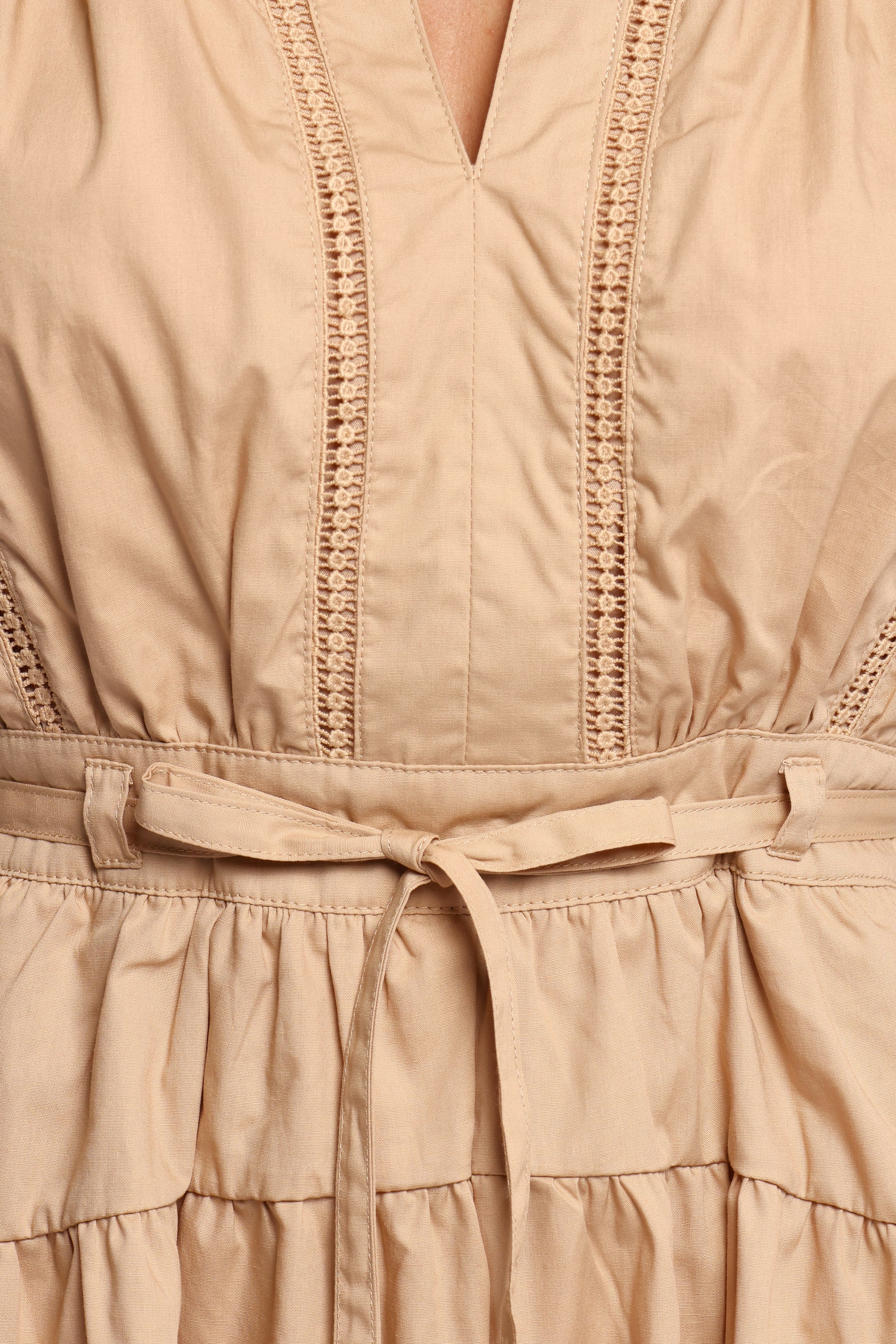 PLAYSUITS Cheyenne Tie Waist Romper - Taupe