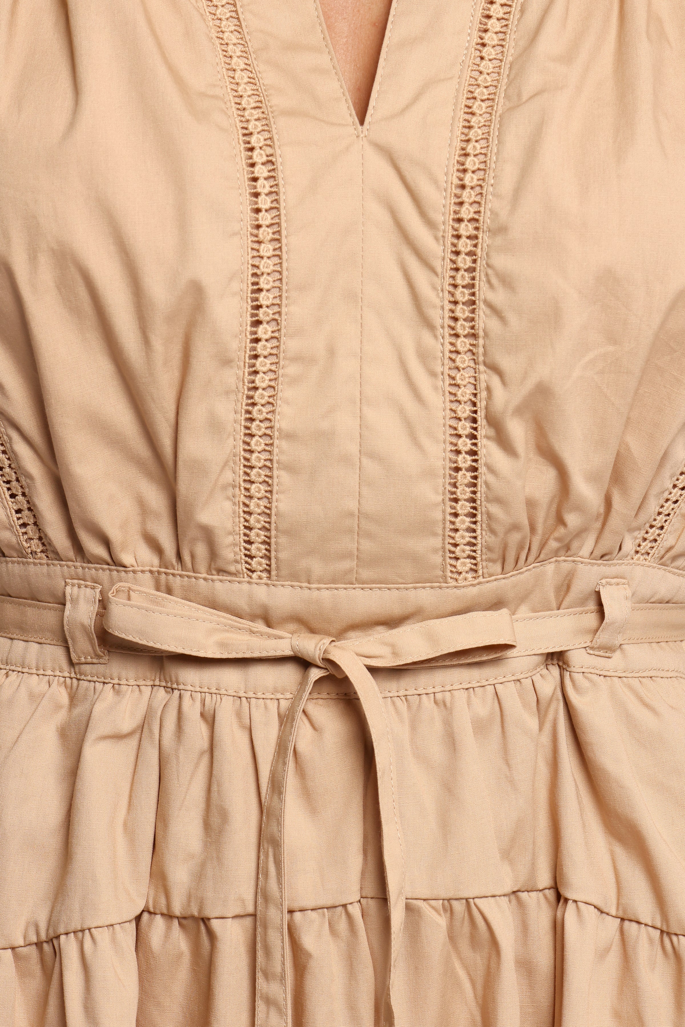 PLAYSUITS Cheyenne Tie Waist Romper - Taupe