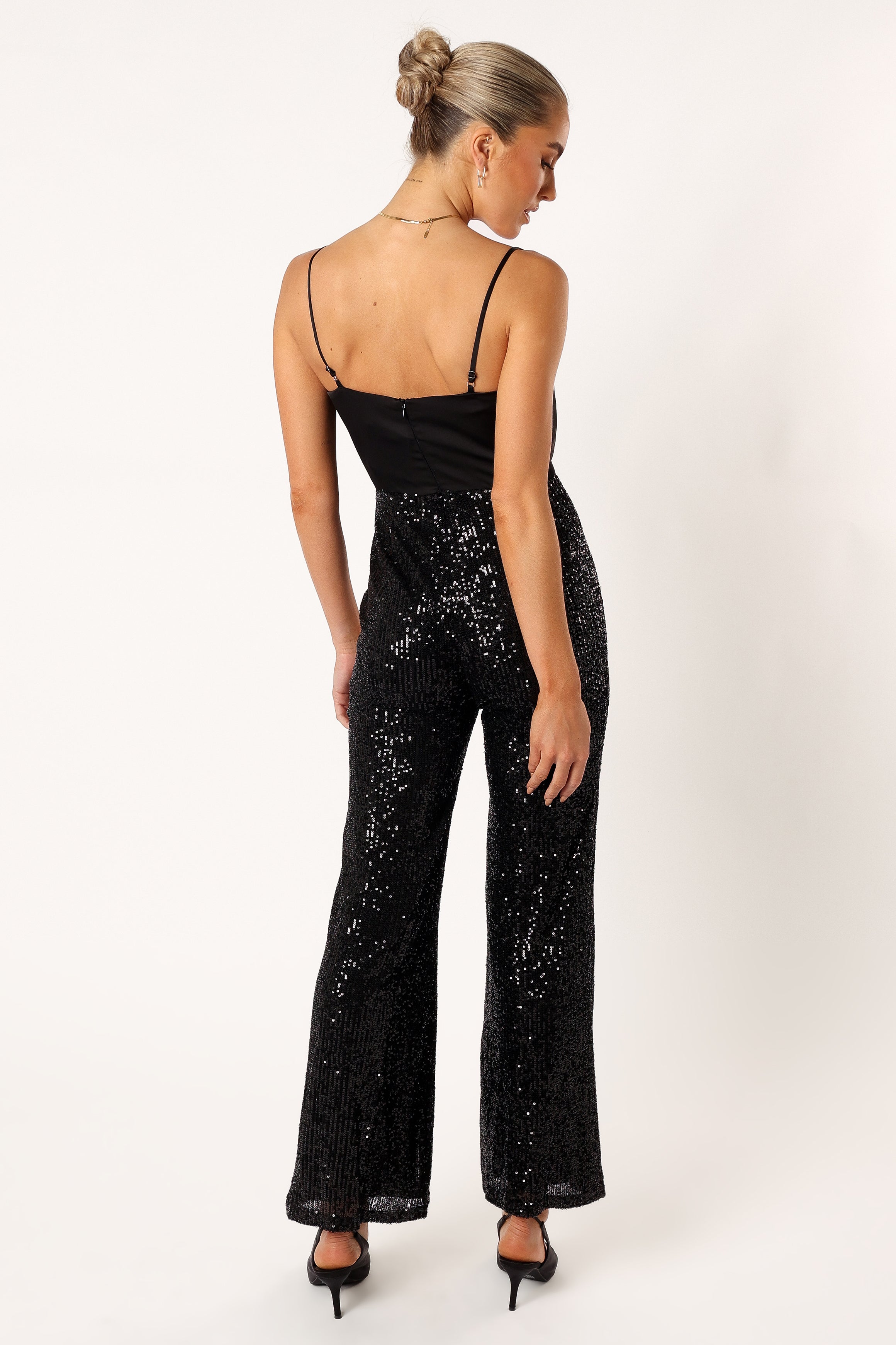 PLAYSUITS @Chiara Sequin Jumpsuit - Black
