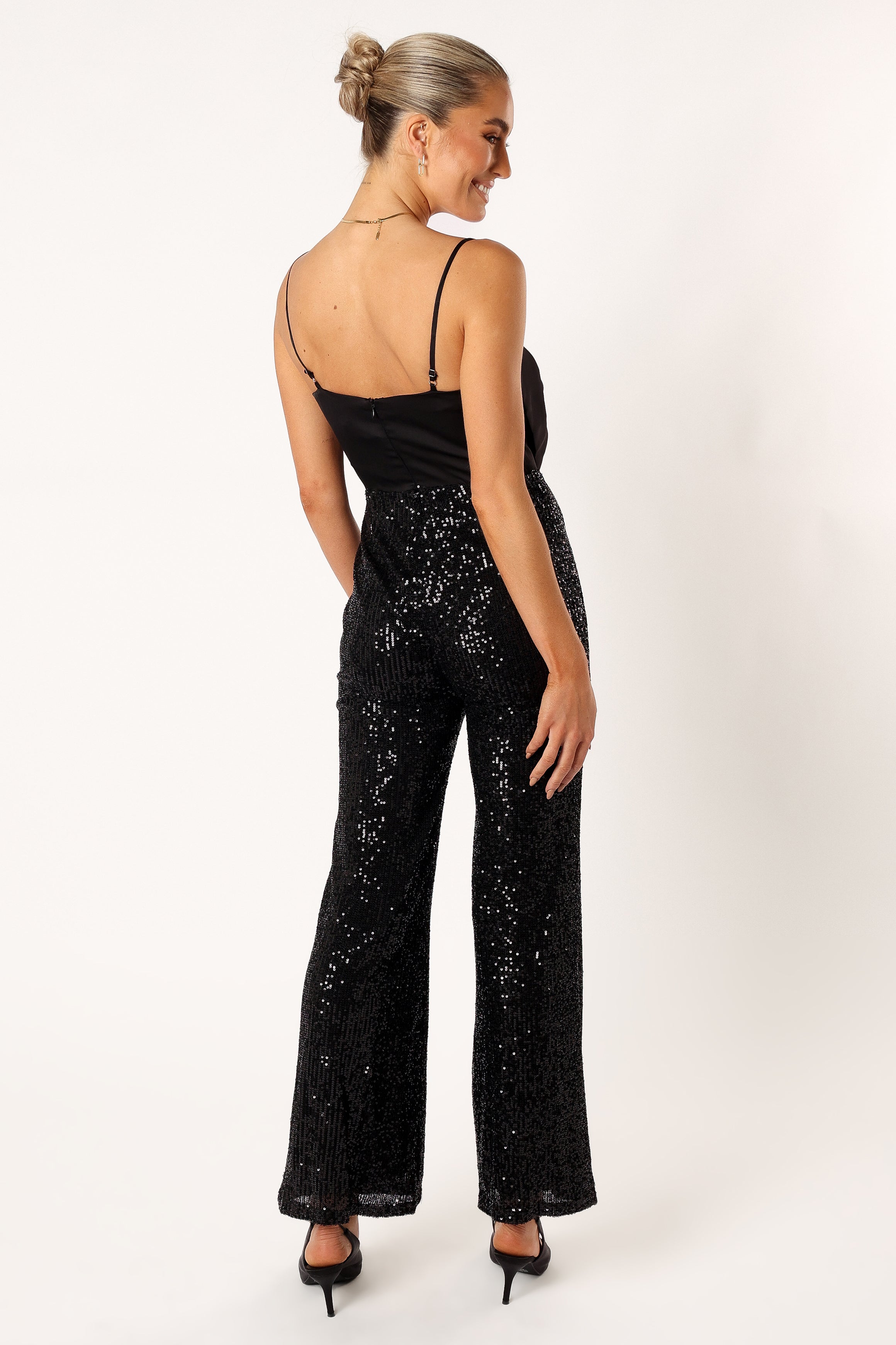 PLAYSUITS @Chiara Sequin Jumpsuit - Black
